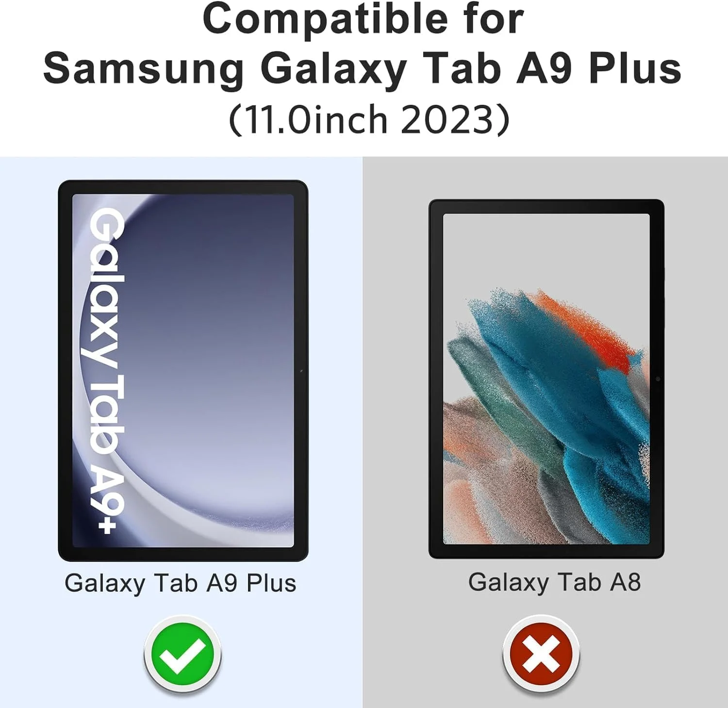 محافظ صفحه نمایش شیشه ای حرارت دیده M.G.R.J® برای تبلت سامسونگ گلکسی تب A9 پلاس (2023) (SM-X210/X215/X216) (11 اینچ) (تک عددی)