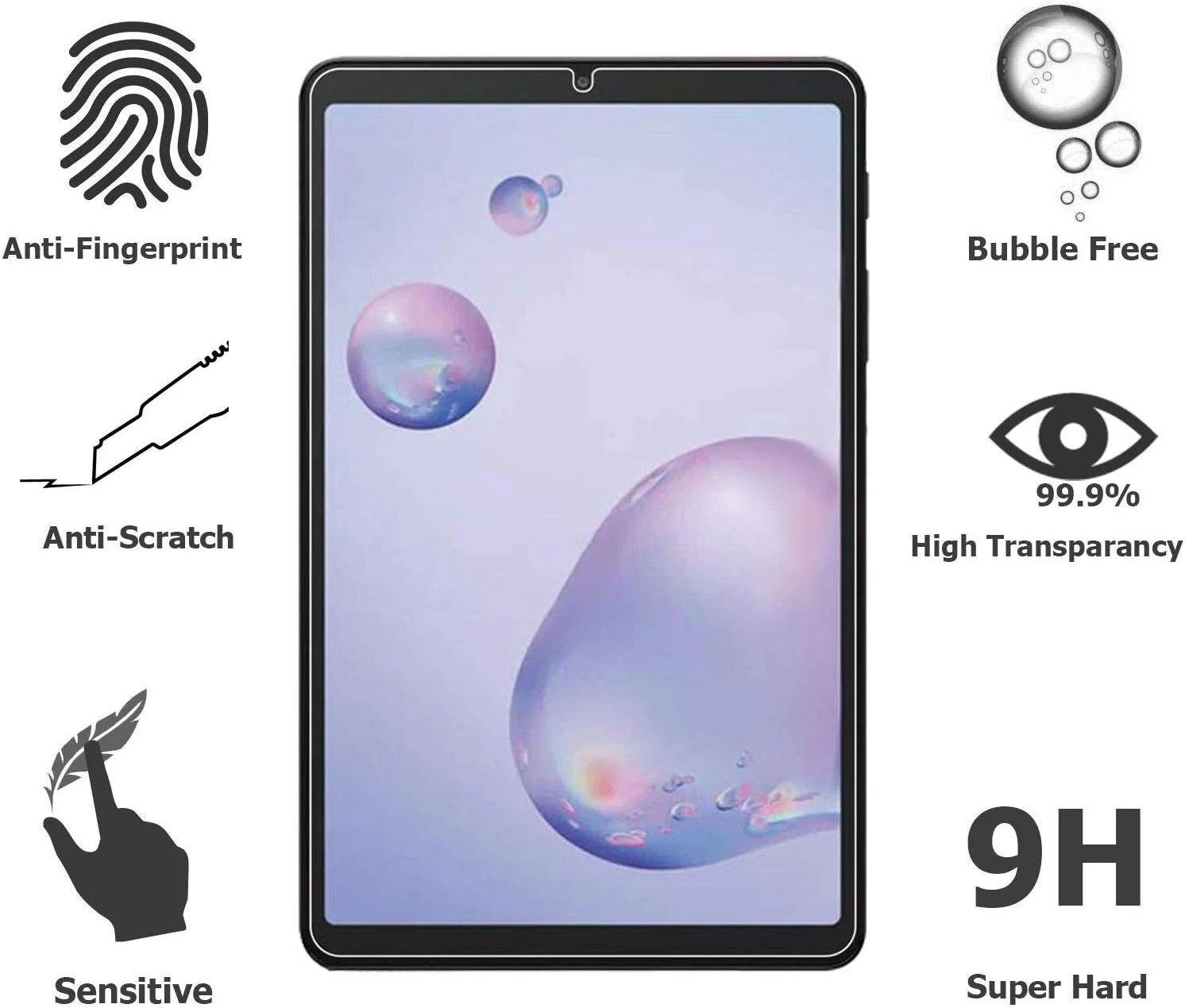 محافظ صفحه نمایش Epicgadget [بسته 2 عددی] برای گلکسی تب A 8.4، محافظ صفحه شیشه ای حرارت دیده با سختی 9H برای تبلت سامسونگ گلکسی تب A 8.4 مدل T307 سال 2020، کیفیت بالا، مقاوم در برابر خراش، سازگار با قاب