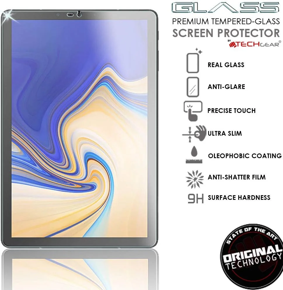 محافظ صفحه نمایش مات TECHGEAR سازگار با Samsung Galaxy Tab S4 10.5 اینچ (سری T830) - شیشه حرارت دیده واقعی