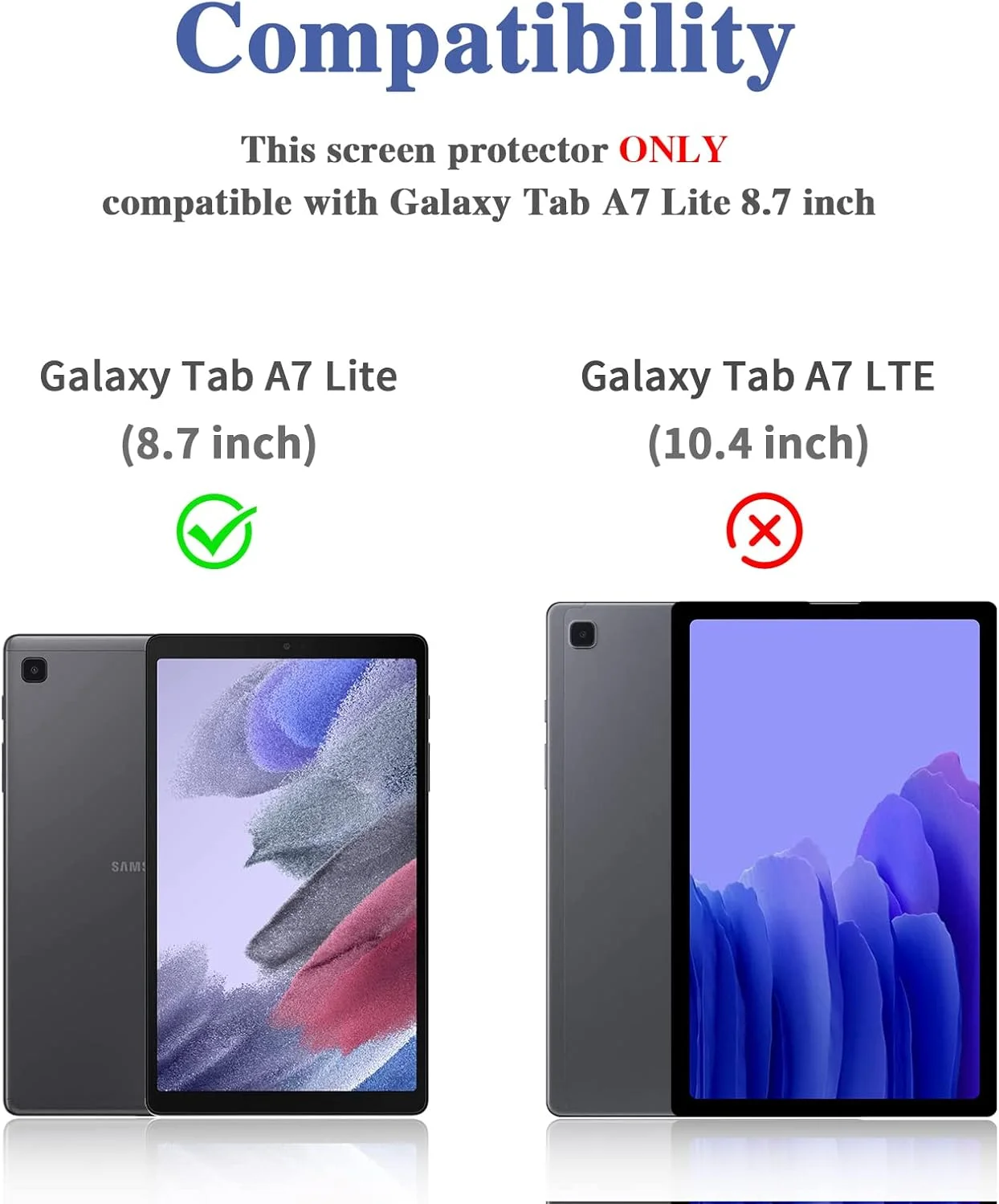 محافظ صفحه نمایش [بسته 2 عددی] Gerutek برای تبلت سامسونگ گلکسی تب A7 لایت 8.7 اینچی 2021، مدل T220/T225، محافظ صفحه شیشه ای حرارت دیده [فوق العاده شفاف] [ضد خش] برای گلکسی تب A7 لایت