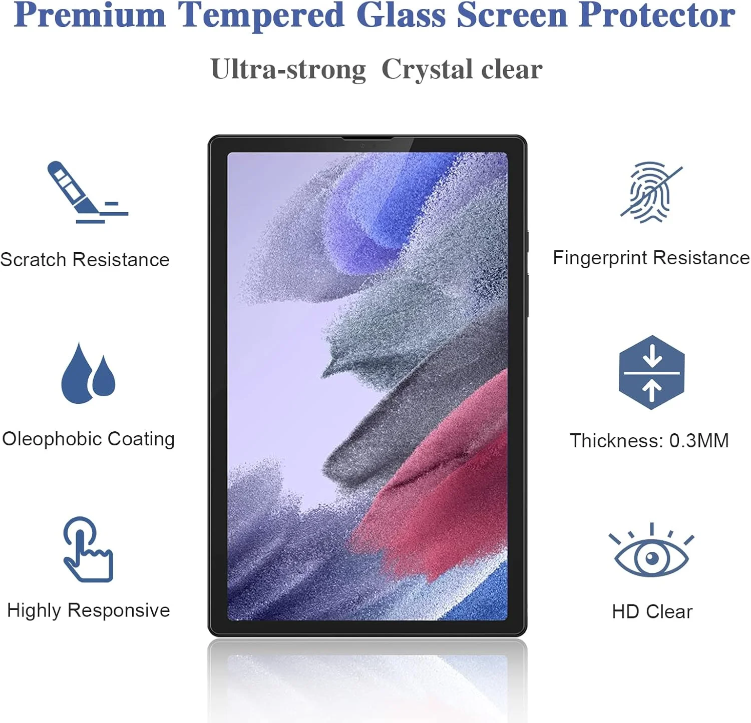 محافظ صفحه نمایش [بسته 2 عددی] Gerutek برای تبلت سامسونگ گلکسی تب A7 لایت 8.7 اینچی 2021، مدل T220/T225، محافظ صفحه شیشه ای حرارت دیده [فوق العاده شفاف] [ضد خش] برای گلکسی تب A7 لایت