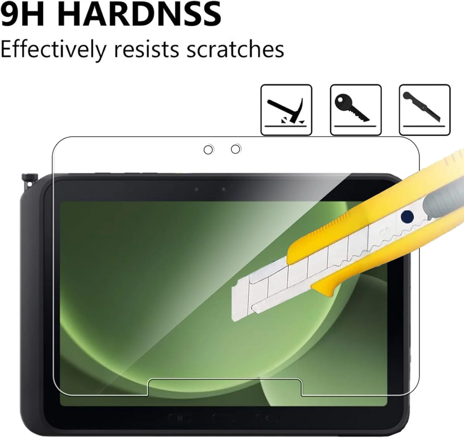 محافظ صفحه نمایش KUSINHOKA برای Samsung Galaxy Tab Active 5 Pro، بسته 2 عددی، سختی 9H، ضد خش، ضد اثر انگشت، محافظ صفحه نمایش شیشه ای حرارت دیده، ضد حباب، محافظ صفحه نمایش با حساسیت بالا