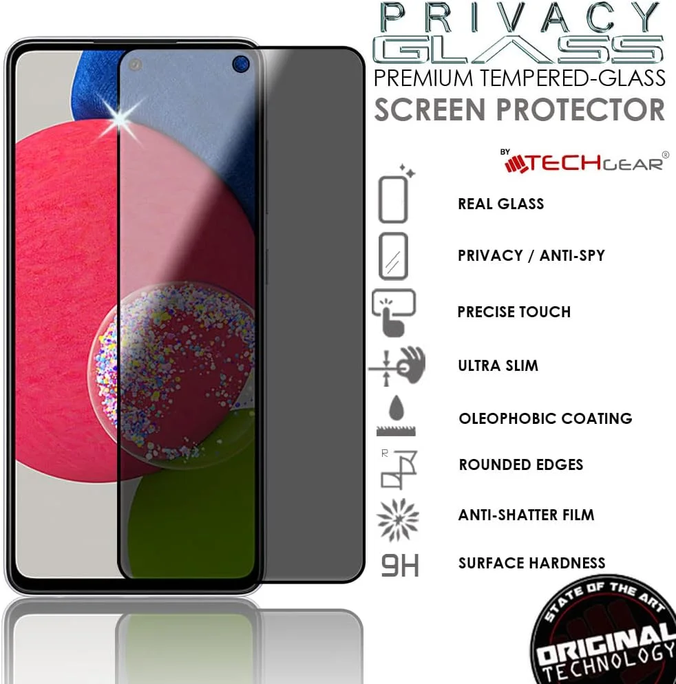 بسته 2 عددی محافظ صفحه نمایش حریم خصوصی TECHGEAR سازگار با Samsung Galaxy A53 5G / A52 5G - محافظ صفحه نمایش حریم خصوصی 3D Touch با پوشش کامل