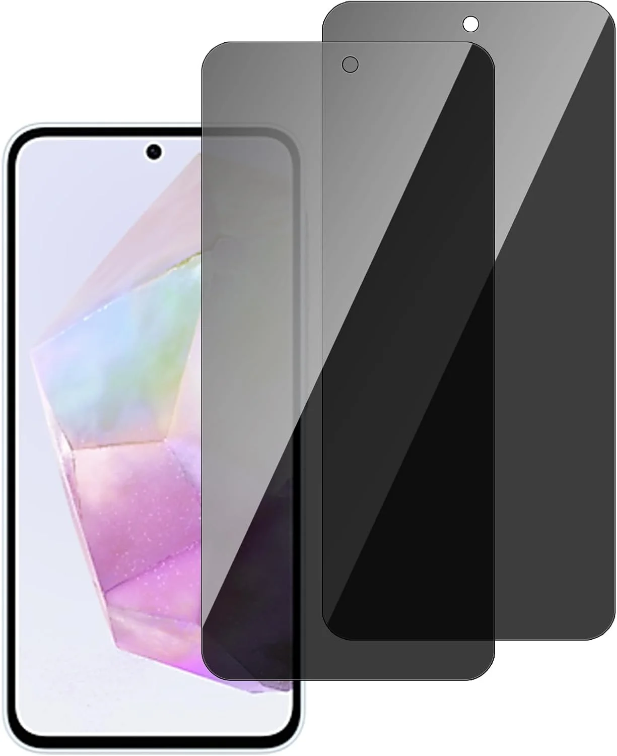 محافظ صفحه نمایش حریم خصوصی chejuza برای سامسونگ A35 5g [بسته 2 عددی]، سختی 9H، پوشش کامل، شیشه حرارت دیده ضد جاسوسی، محافظ صفحه نمایش HD