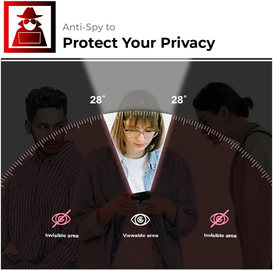 بسته 2 عددی محافظ صفحه نمایش حریم خصوصی TECHGEAR سازگار با Samsung Galaxy A14 / A14 5G - محافظ صفحه نمایش حریم خصوصی 3D Touch با پوشش کامل