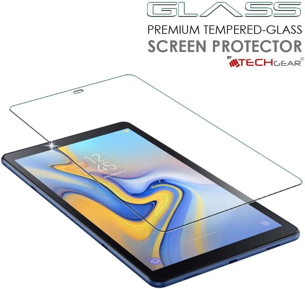 محافظ صفحه نمایش TECHGEAR [بسته 2 عددی] مناسب برای تبلت سامسونگ گلکسی تب A 10.5 اینچ (مدل T590 / T595) - نسخه شیشه ای، محافظ صفحه نمایش شیشه حرارت دیده واقعی