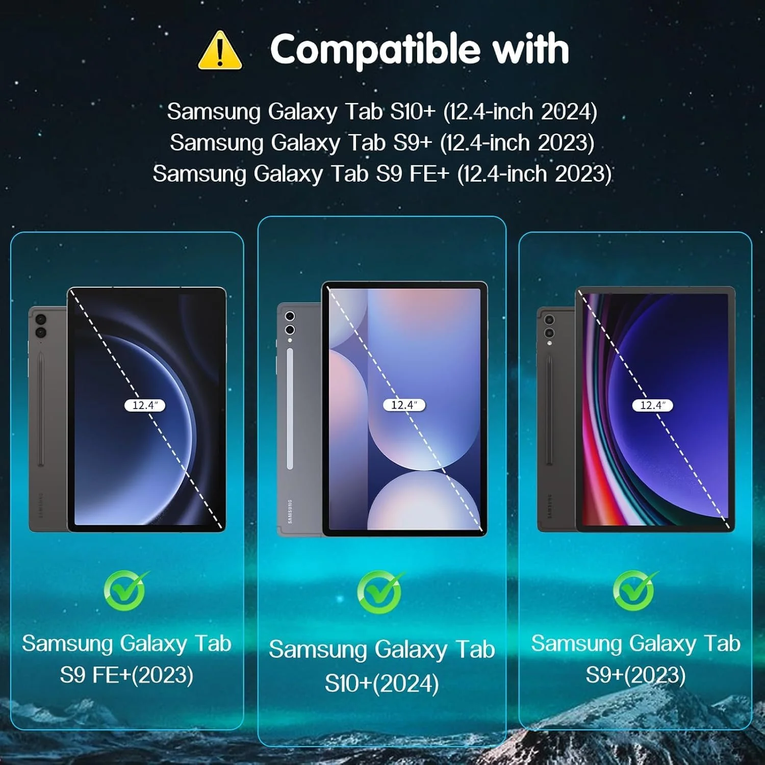 محافظ صفحه نمایش GOZOPO برای تبلت سامسونگ گلکسی تب S10 پلاس 12.4 اینچ، فیلم شیشه ای مقاوم در برابر خراش برای گلکسی تب S10+ 12.4"