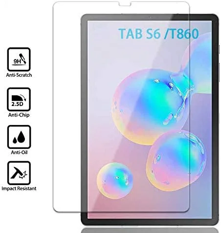 محافظ صفحه نمایش شیشه ای حرارت دیده لبه قوس دار 0.3 میلی متری Muzz برای تبلت سامسونگ گلکسی تب S6 SM-T860-T865 شفاف