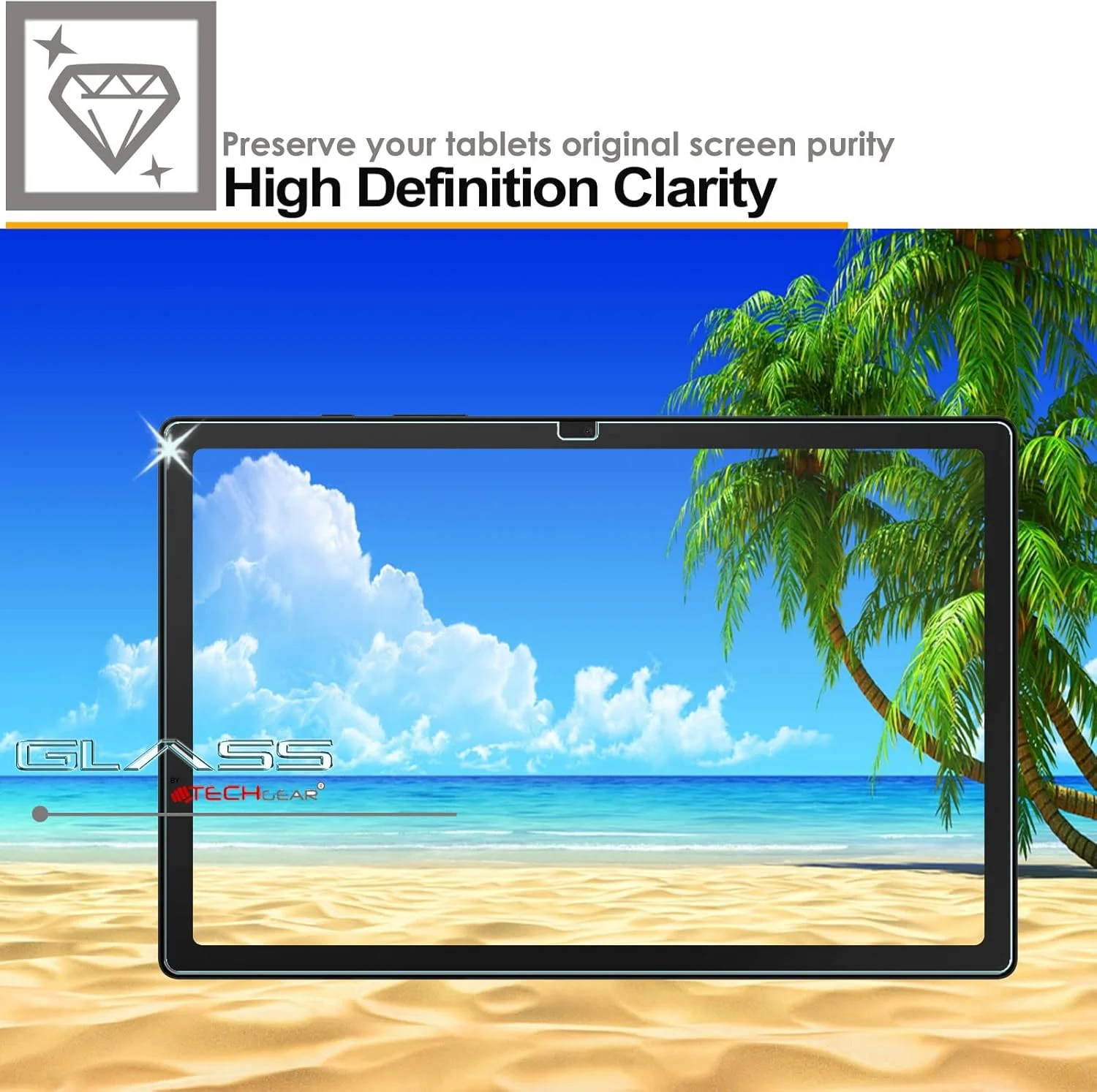 محافظ صفحه نمایش TECHGEAR برای گلکسی تب A8 10.5 اینچ (SM-X200 / SM-X205) محافظ صفحه نمایش شیشه ای حرارت دیده [سختی 9H] [شفافیت کریستالی] سازگار با سامسونگ گلکسی تب A8 2021