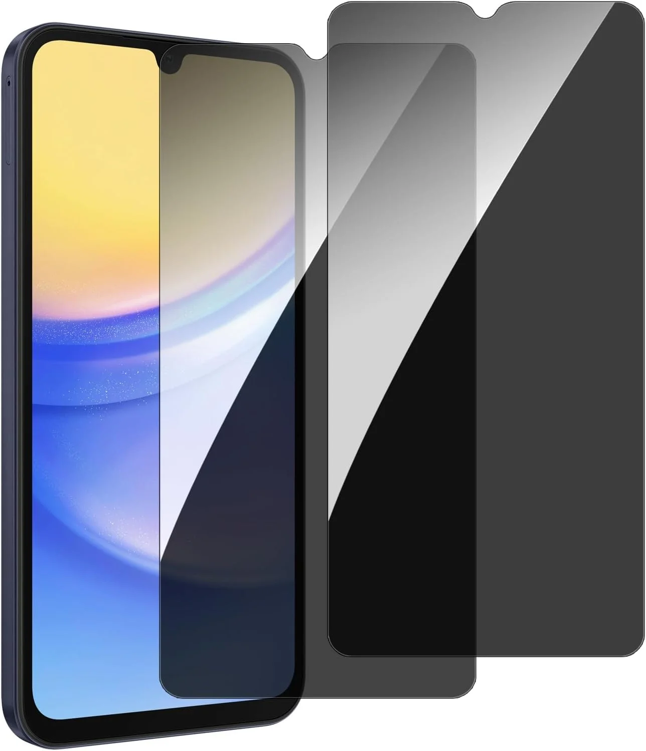 محافظ صفحه نمایش حریم خصوصی chejuza برای Samsung A15 4g/5g [بسته 2 عددی]، سختی 9H، پوشش کامل، شیشه حرارت دیده ضد جاسوسی، محافظ صفحه نمایش HD