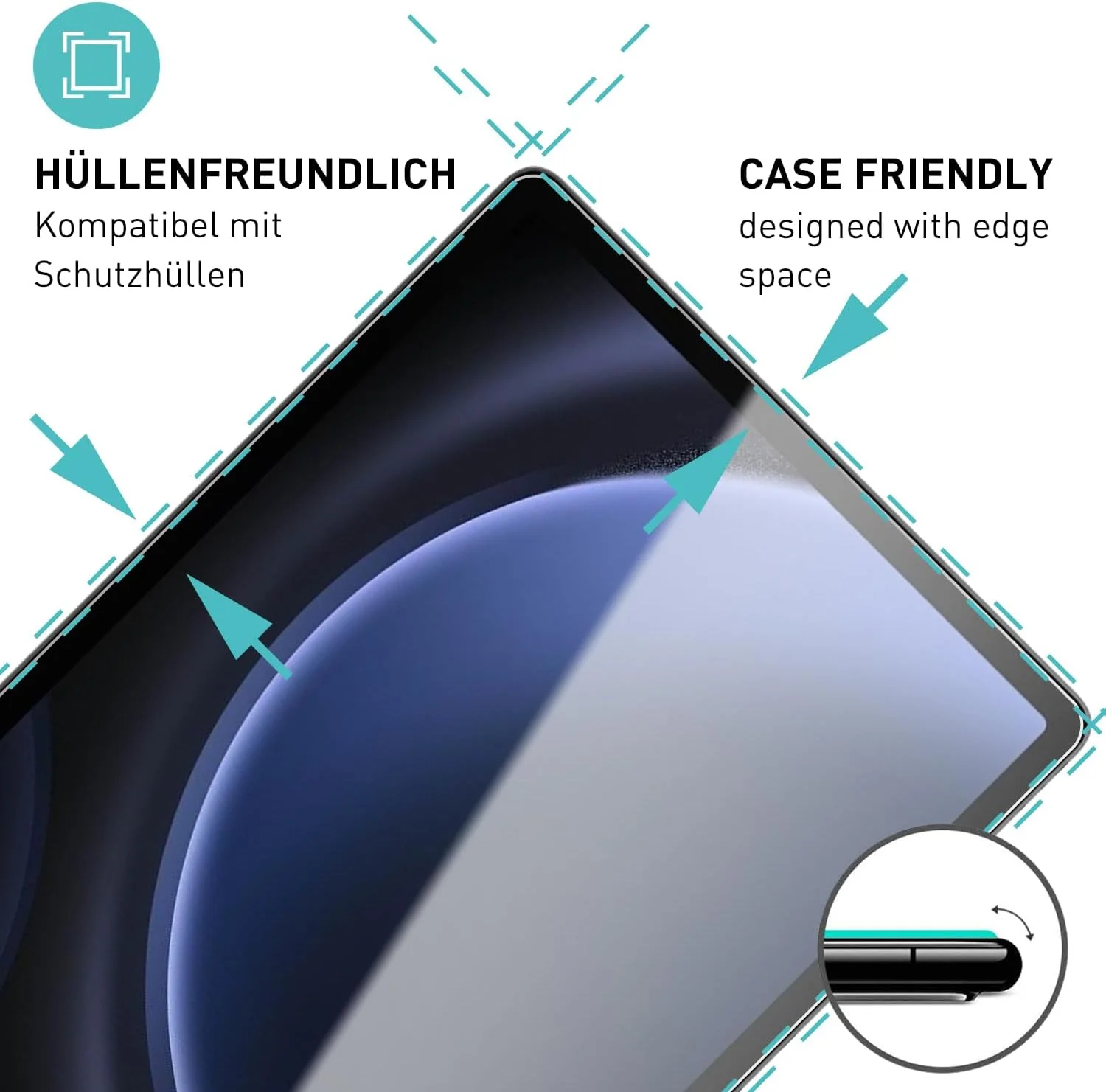 محافظ صفحه نمایش شیشه ای اسمارتکت [2 عدد، شفاف] سازگار با Samsung Galaxy Tab S9 FE Plus، شیشه محافظ ضد خش، شیشه Gerhard 9H، بدون حباب، فوق العاده مقاوم، ضد اثر انگشت