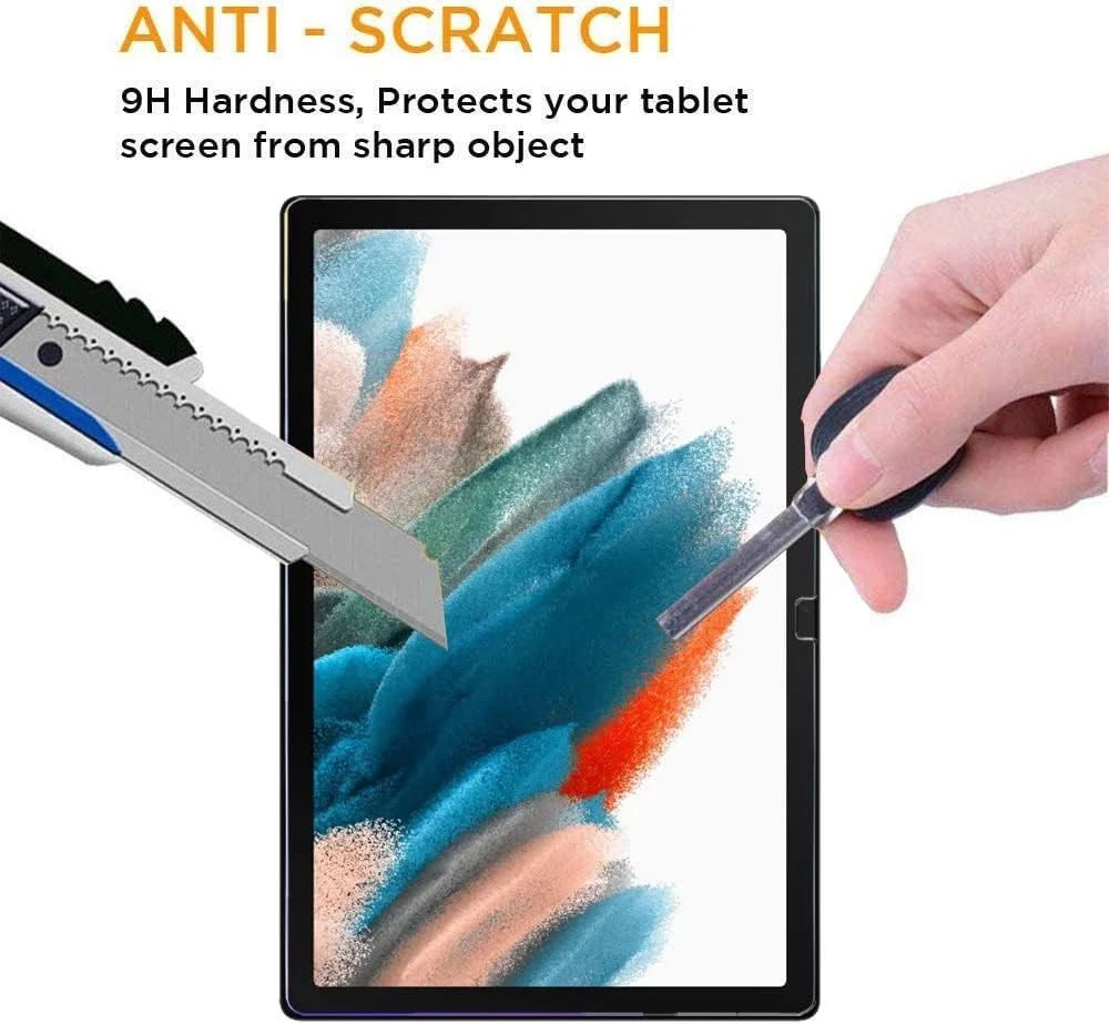 محافظ صفحه نمایش شیشه ای حرارت دیده مقاوم Robustrion [ضد خش و ضد لک] [بدون حباب] برای تبلت سامسونگ گلکسی تب A8 با صفحه نمایش 10.5 اینچ [SM-X200/X205/X207] مدل 2022