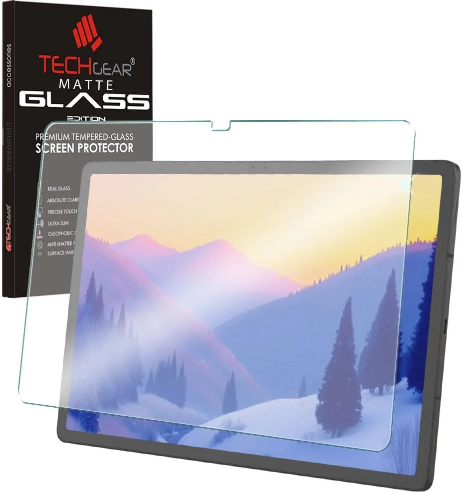 محافظ صفحه نمایش مات شیشه ای TECHGEAR ضد بازتاب نور برای گلکسی تب S7 FE 12.4 اینچ 2021، شیشه حرارت دیده [سختی 9H] [مقاوم در برابر خراش] [بدون حباب] ساخته شده برای سامسونگ گلکسی تب S7 FE SM-T730 / T736
