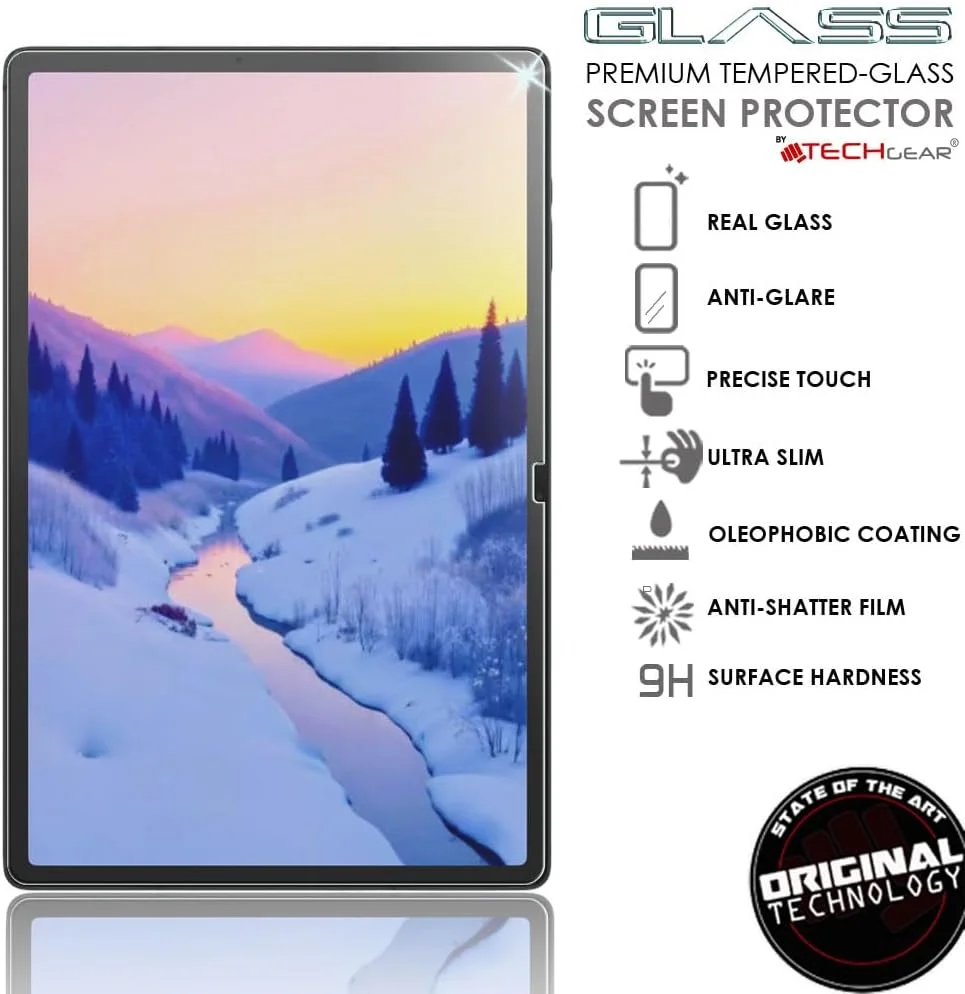محافظ صفحه نمایش مات شیشه ای TECHGEAR ضد بازتاب نور برای گلکسی تب S7 FE 12.4 اینچ 2021، شیشه حرارت دیده [سختی 9H] [مقاوم در برابر خراش] [بدون حباب] ساخته شده برای سامسونگ گلکسی تب S7 FE SM-T730 / T736