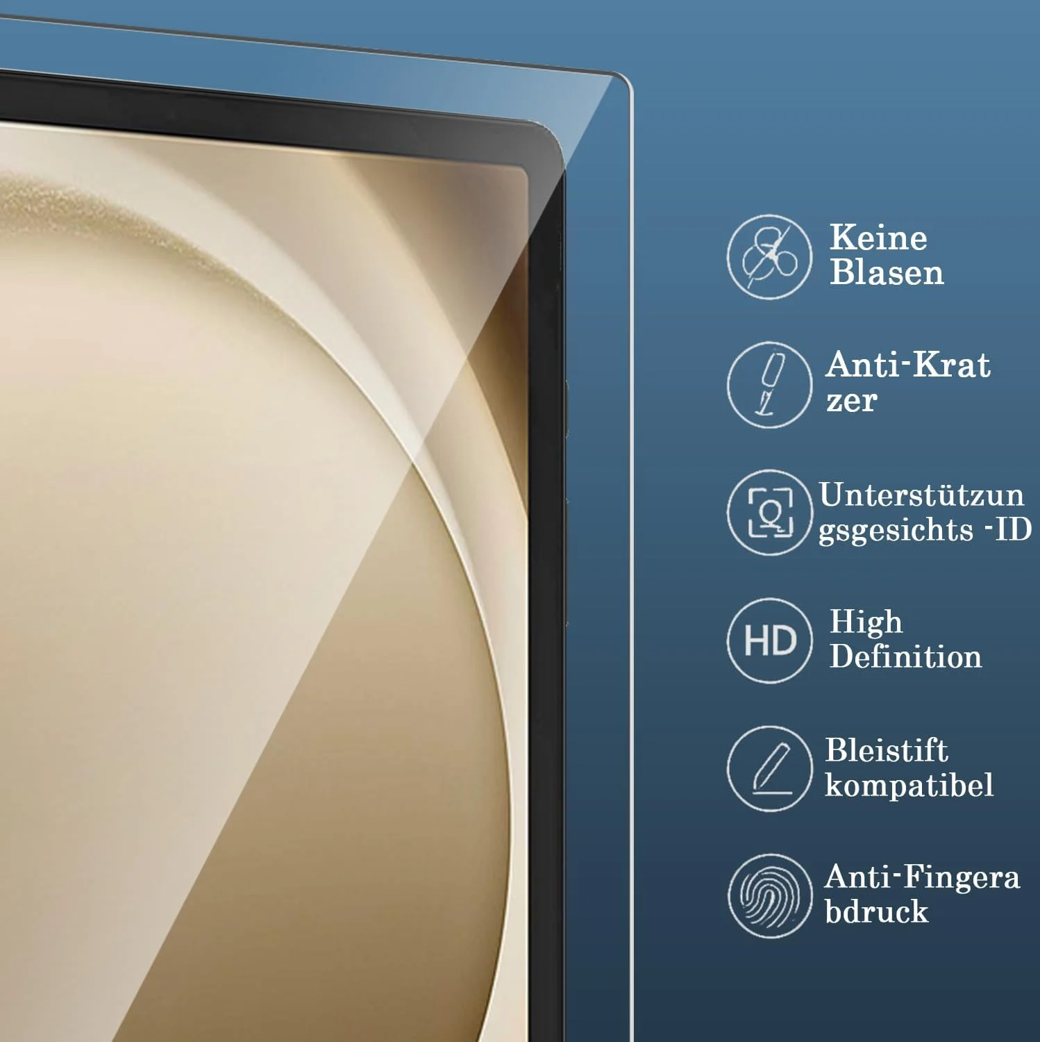 محافظ صفحه نمایش HGH برای تبلت سامسونگ گلکسی تب A9 پلاس / A9+ 11 اینچی، بسته 2 عددی فیلم شیشه ای حرارت دیده 9H، شامل قاب نصب