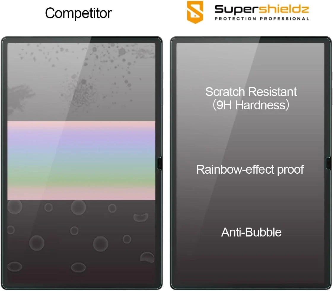 محافظ صفحه نمایش شیشه ای حرارت دیده Supershieldz، طراحی شده برای تبلت سامسونگ گلکسی تب S8 Ultra (14.6 اینچ)، ضد خش و بدون حباب
