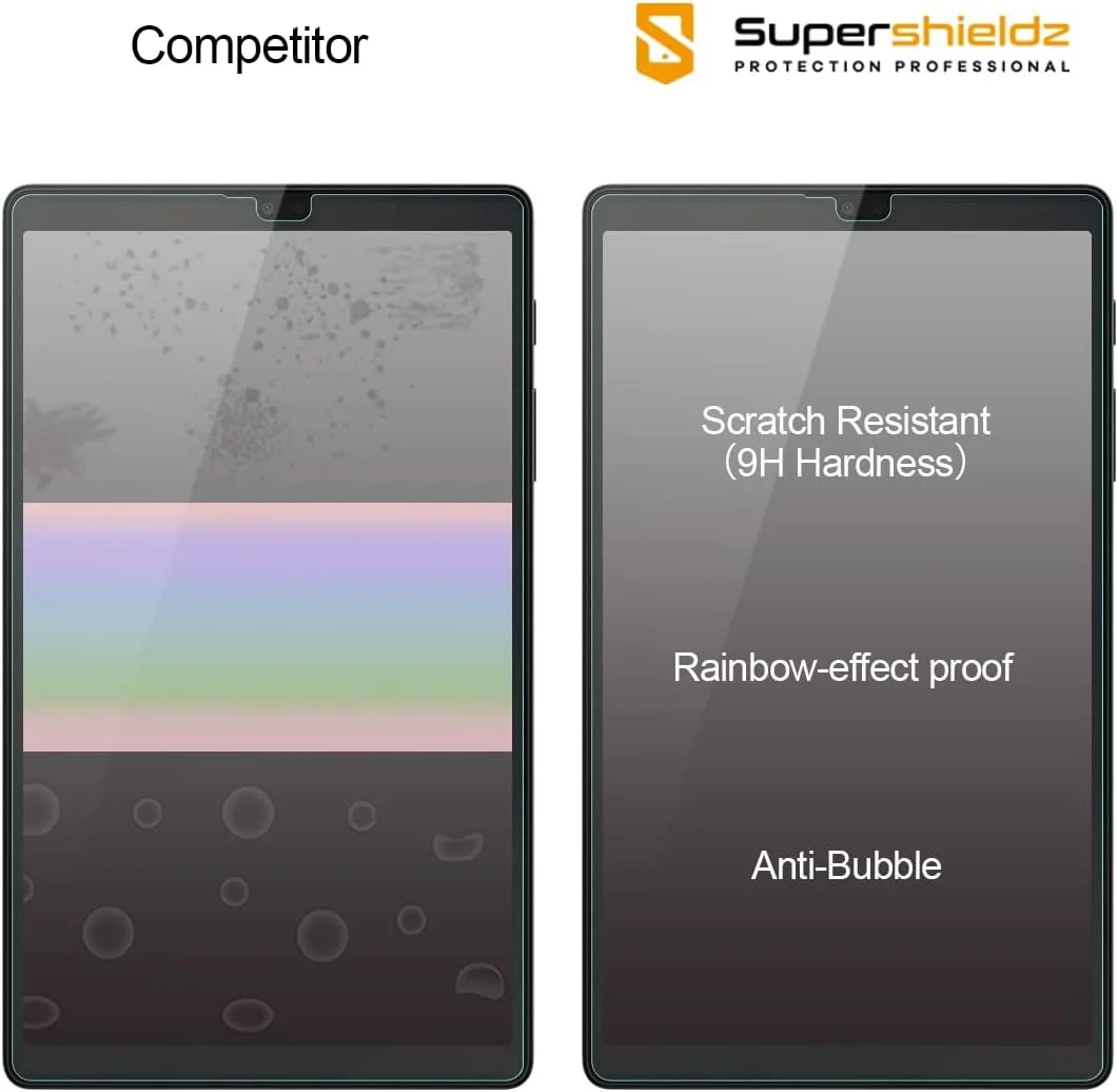 محافظ صفحه نمایش شیشه ای حرارت دیده سوپرشیلدز (2 عددی) طراحی شده برای تبلت سامسونگ گلکسی تب A7 لایت (8.7 اینچ)، ضد خش و بدون حباب