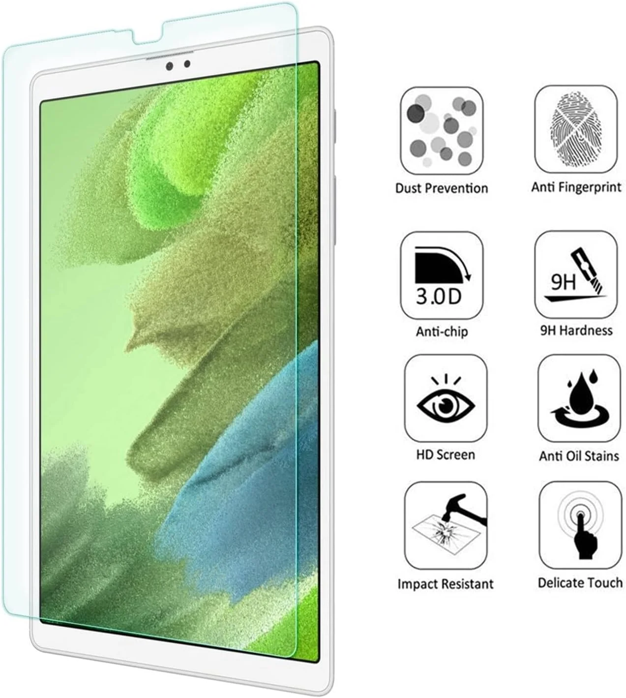 محافظ صفحه نمایش شیشه ای حرارت دیده ضد نور آبی ZenHoo برای Samsung Galaxy Tab A7 Lite (2021)، محافظت از چشم