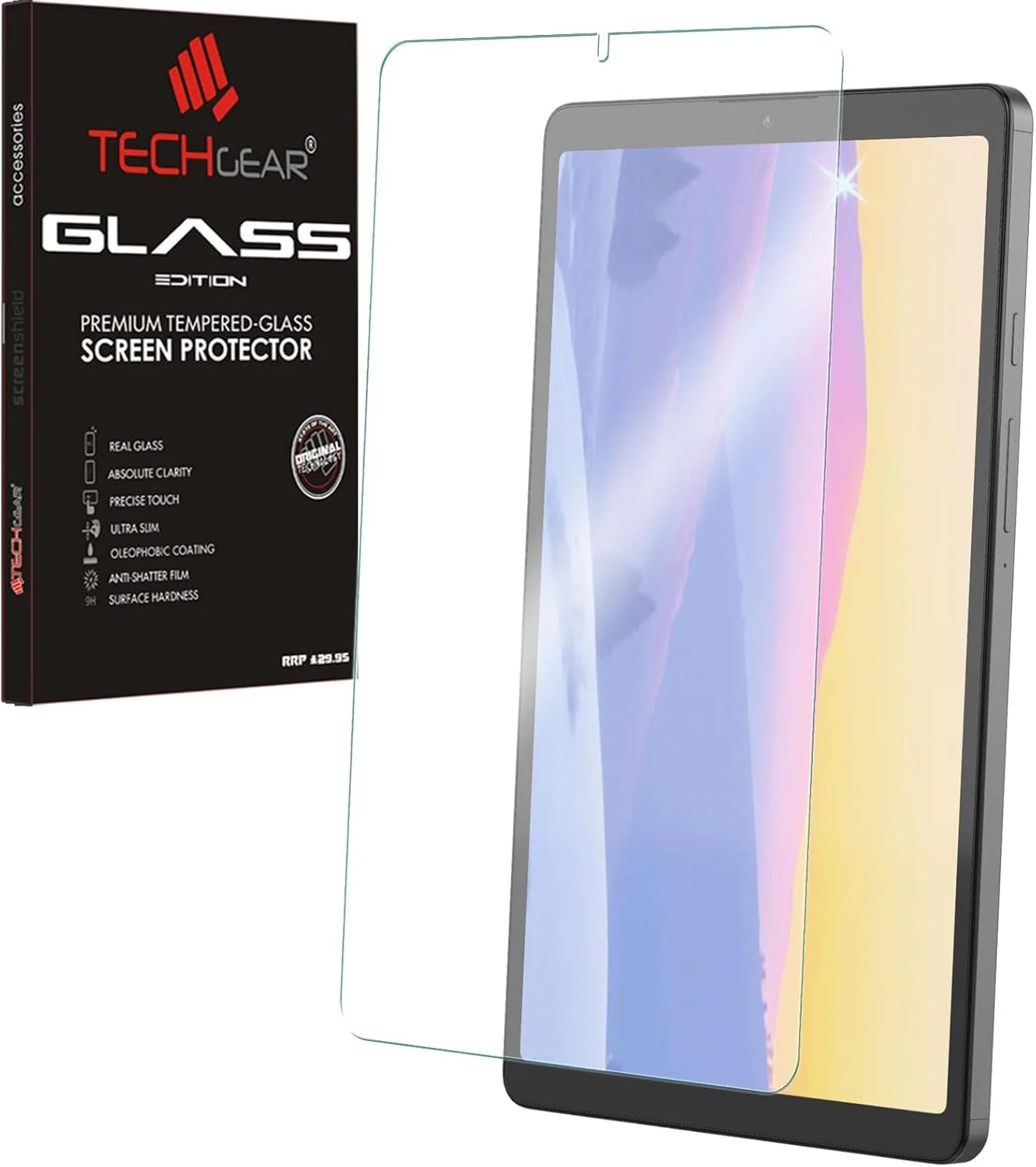 محافظ صفحه نمایش مات شیشه ای حرارت دیده TECHGEAR برای تبلت گلکسی تب A9 8.7 اینچ 2023، سختی 9H، ضد خش، بدون حباب، ساخته شده برای سامسونگ گلکسی تب A9 SM-X110/X115، ضد انعکاس نور