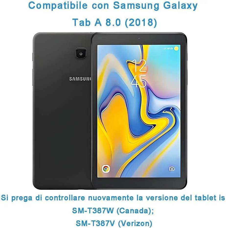 محافظ صفحه نمایش شیشه ای برای تبلت سامسونگ گلکسی تب A 8.0 اینچ (2018) (مدل SM-T387)، سختی 9H، ضد خش، سازگار با قاب، بدون حباب (2 عدد)