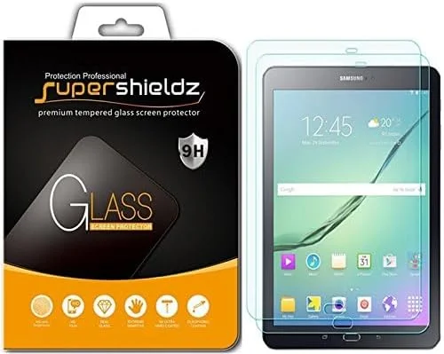 محافظ صفحه نمایش (2 عددی) Supershieldz برای Samsung Galaxy Tab S2 (9.7 اینچ)، (شیشه حرارت دیده) ضد خش، بدون حباب