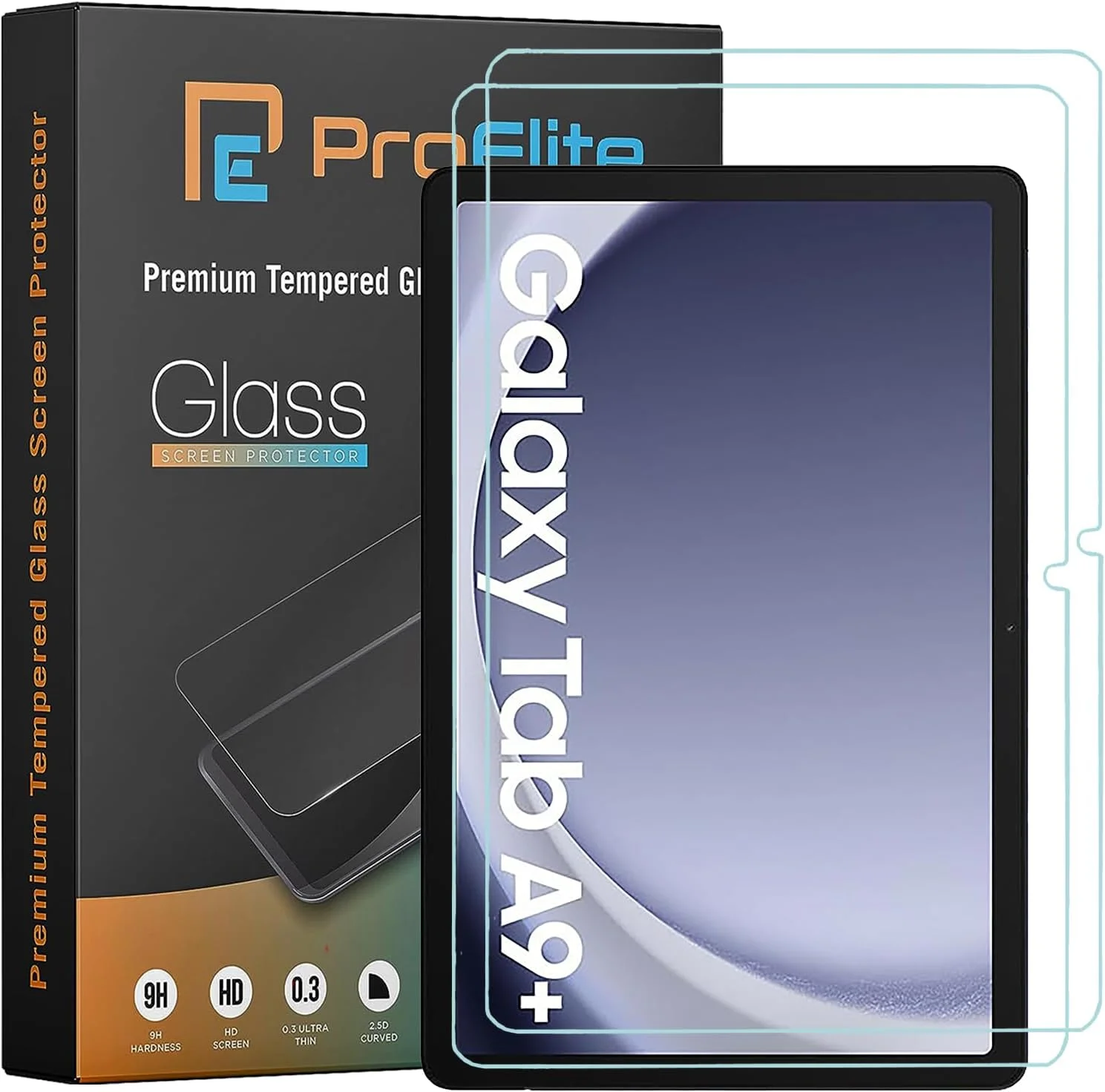 محافظ صفحه نمایش ProElite [بسته 2 عددی] برای گلکسی تب A9 پلاس 11 اینچ، محافظ صفحه نمایش شیشه ای حرارت دیده ممتاز برای سامسونگ گلکسی تب A9+ 11 اینچ