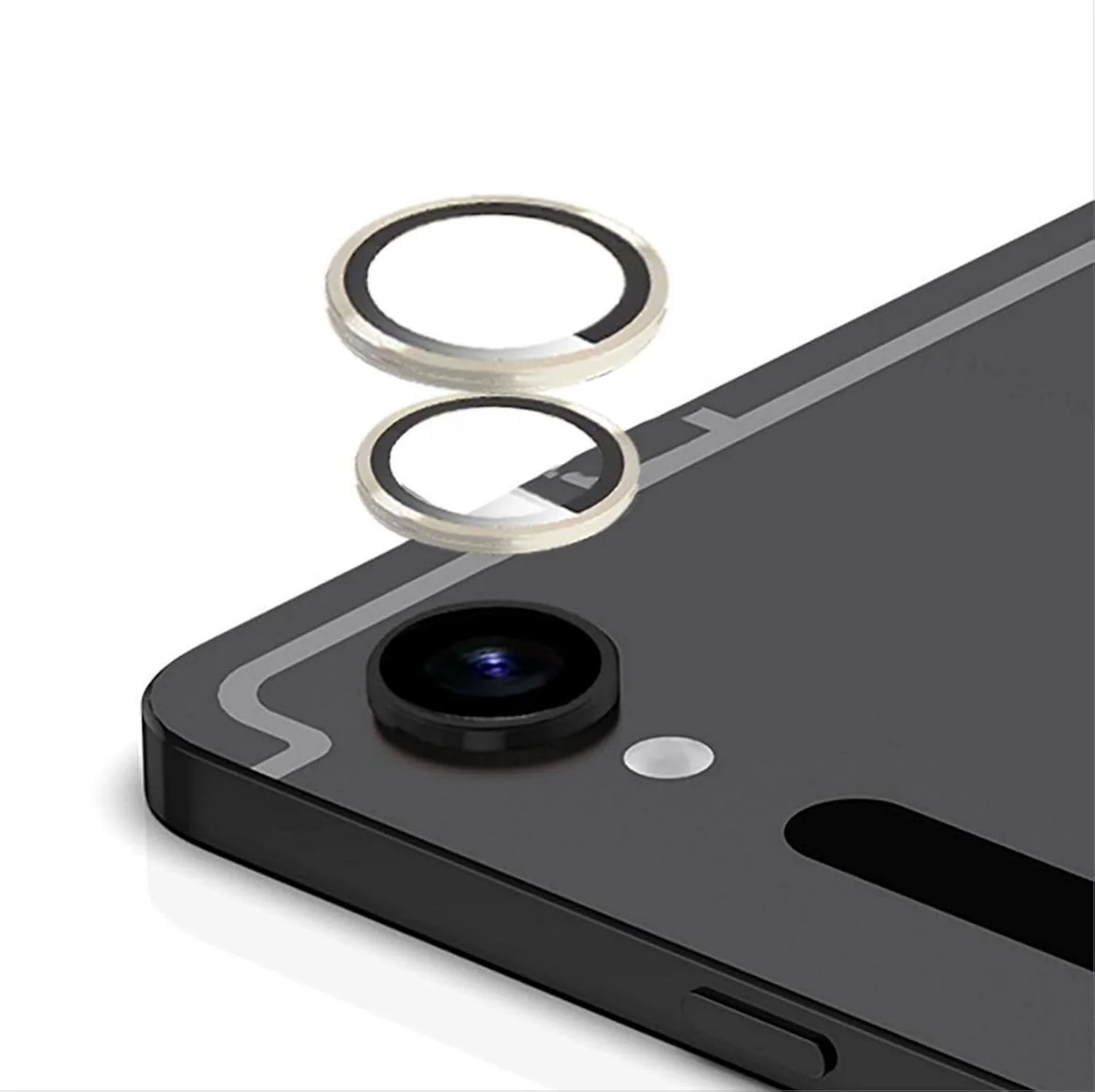 محافظ لنز دوربین فلزی و شیشه ای مقاوم جی او پی یو ای سازگار با تبلت سامسونگ گلکسی تب اس 9، [2 عدد] - طلایی