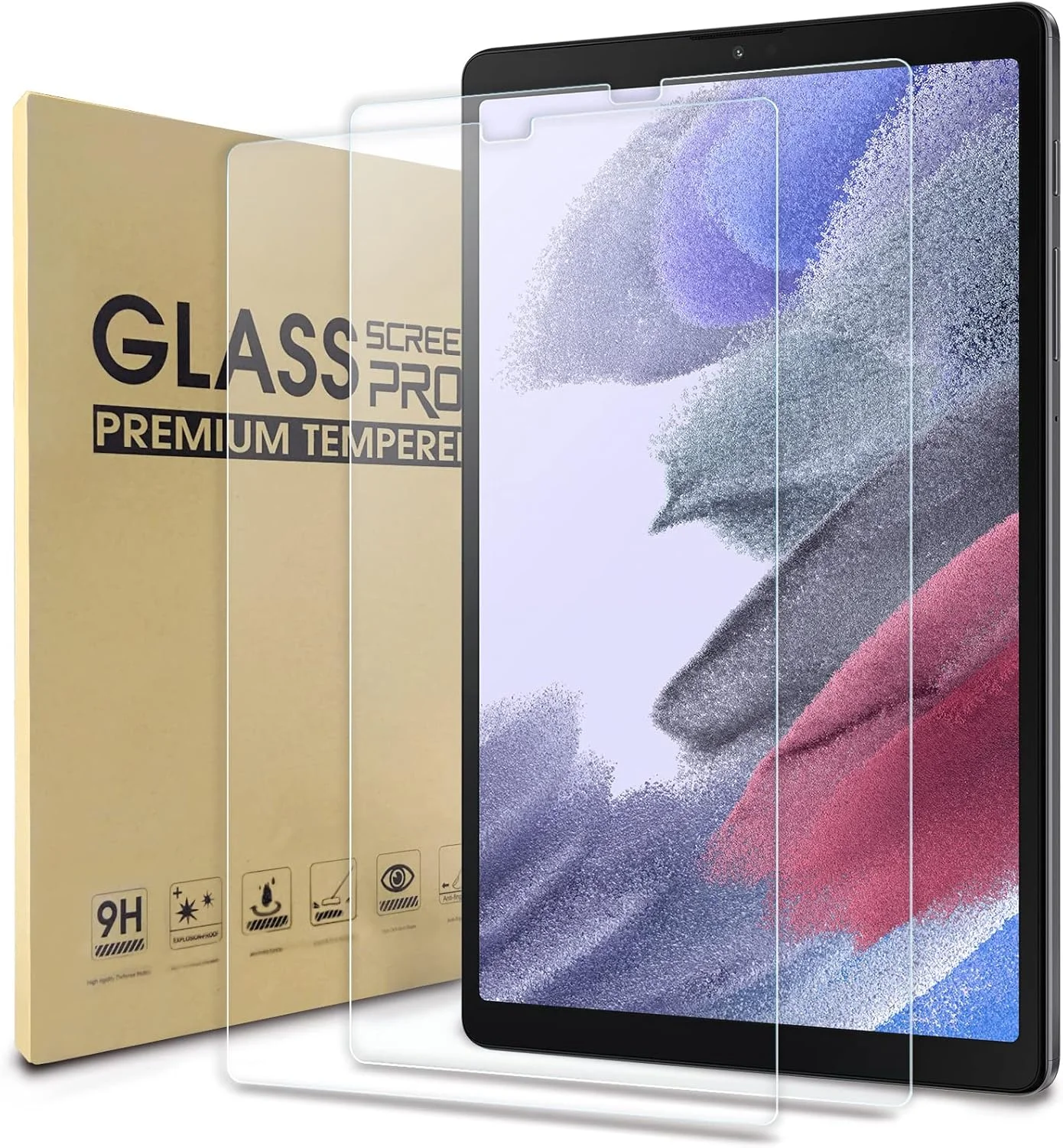 محافظ صفحه نمایش WD&CD سازگار با تبلت سامسونگ گلکسی تب A7 لایت 8.7 اینچ 2021، محافظ صفحه نمایش با سختی 9H سازگار با گلکسی تب A7 لایت، محافظ صفحه نمایش شیشه ای حرارت دیده 2.5D