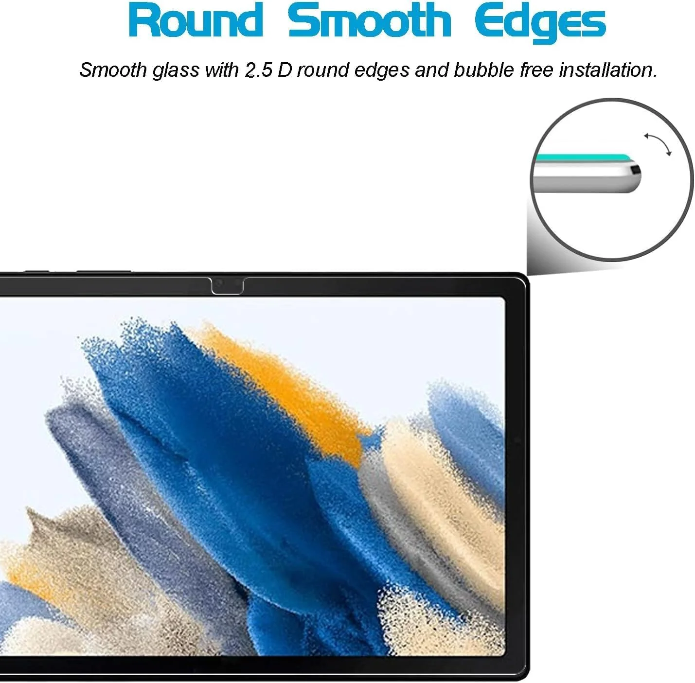 محافظ صفحه نمایش OIATROE [بسته 2 عددی] برای تبلت سامسونگ گلکسی تب A9، محافظ صفحه نمایش شیشه ای حرارت دیده فوق العاده باریک HD 2.5D - شفاف