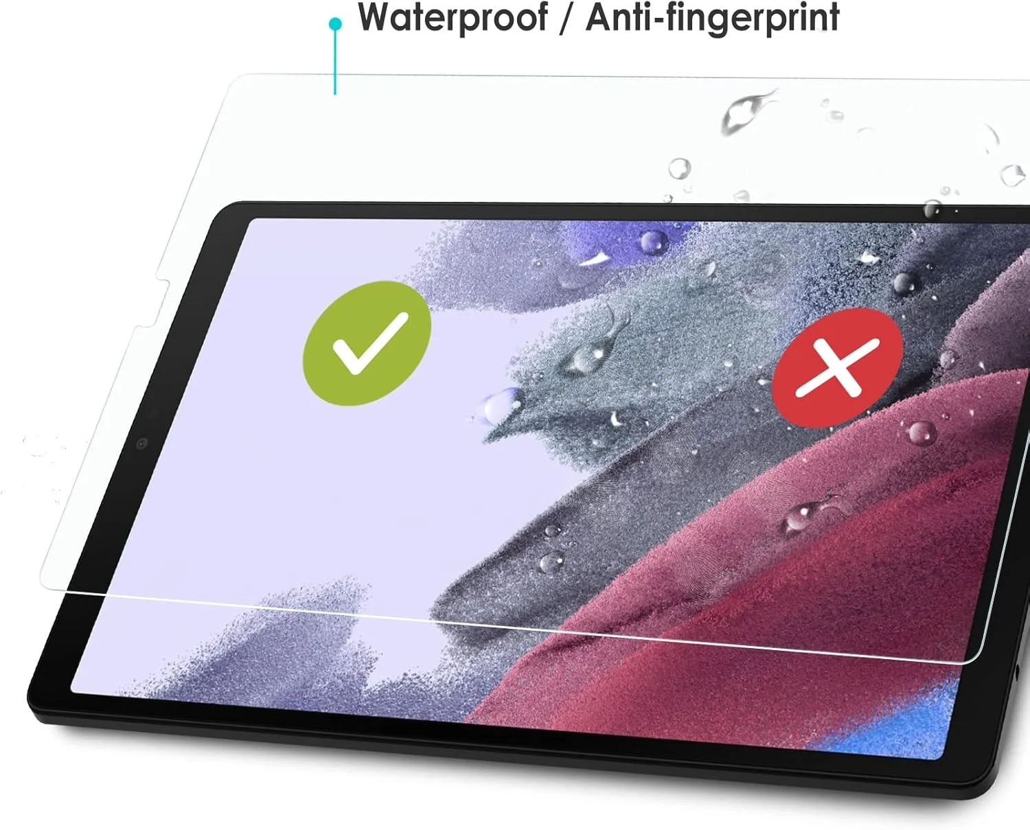محافظ صفحه نمایش WD&CD سازگار با تبلت سامسونگ گلکسی تب A7 لایت 8.7 اینچ 2021، محافظ صفحه نمایش با سختی 9H سازگار با گلکسی تب A7 لایت، محافظ صفحه نمایش شیشه ای حرارت دیده 2.5D