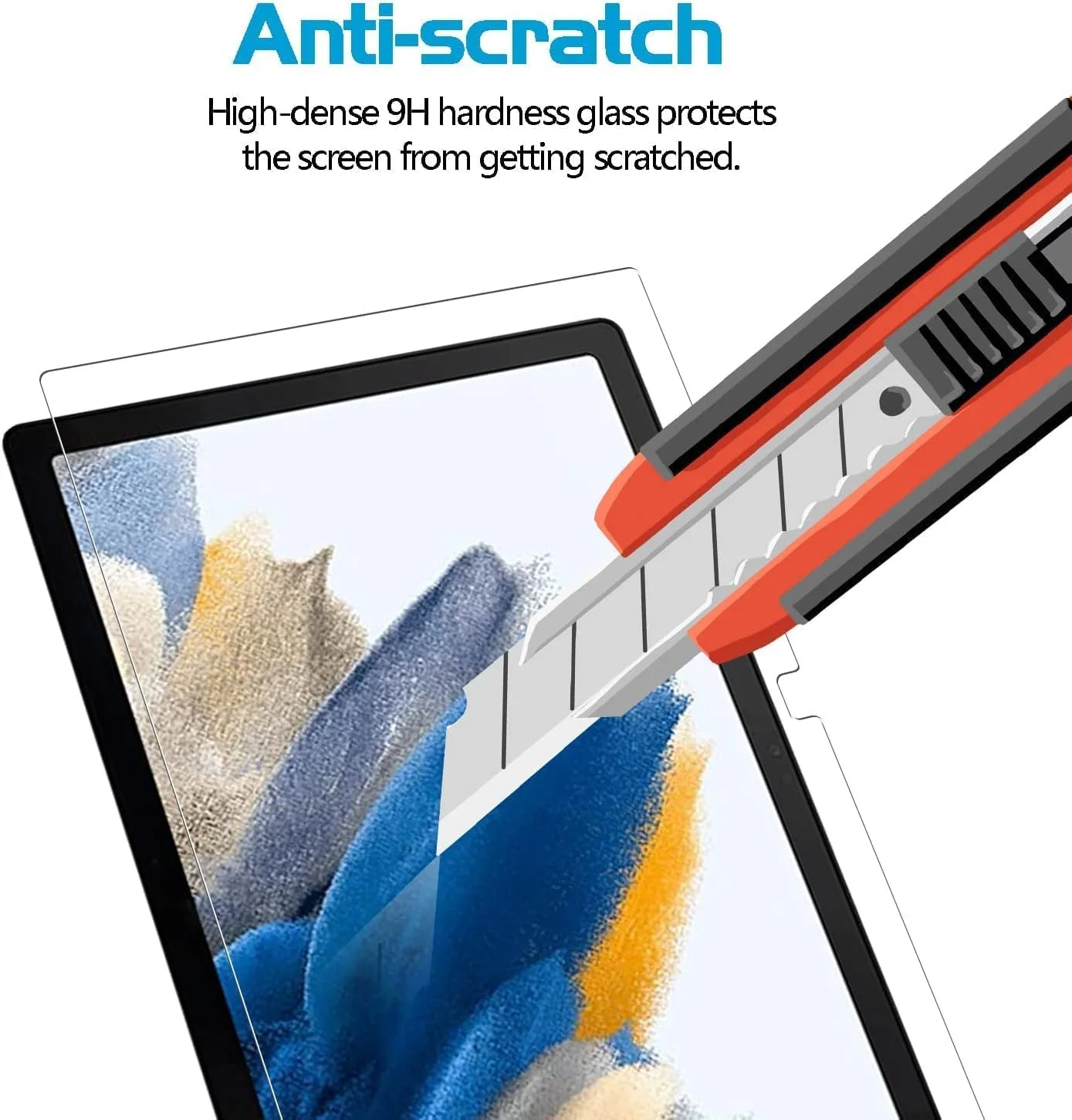 محافظ صفحه نمایش OIATROE [بسته 2 عددی] برای تبلت سامسونگ گلکسی تب A9، محافظ صفحه نمایش شیشه ای حرارت دیده فوق العاده باریک HD 2.5D - شفاف
