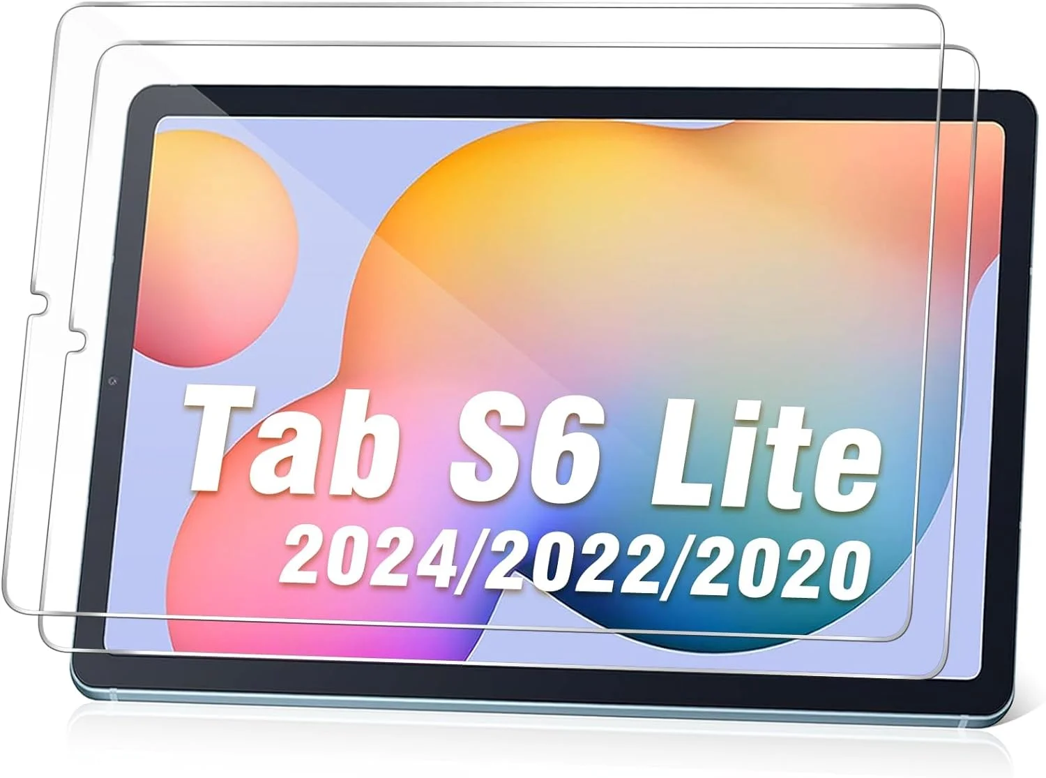 محافظ صفحه نمایش LEEBOSS سازگار با تبلت سامسونگ گلکسی تب S6 لایت 10.4 اینچ 2020 2022 (SM-P610/P613/P615/P619)، فیلم شیشه ای حرارت دیده ضد خش برای سامسونگ تب S6 لایت، بسته 2 عددی