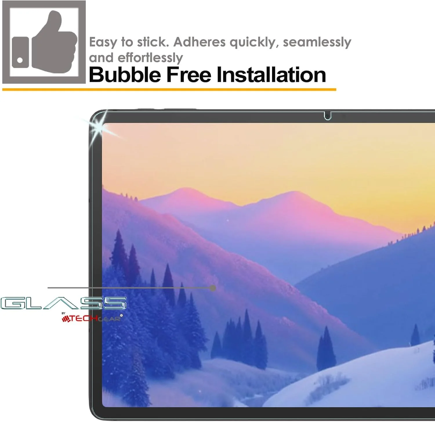 محافظ صفحه نمایش شیشه ای حرارت دیده TECHGEAR برای تبلت سامسونگ گلکسی تب S9 FE Plus سایز 12.4 اینچ مدل SM-X610 / SM-X616، سختی 9H، وضوح HD، بدون حباب و واکنشگرا برای سامسونگ گلکسی تب S9 FE Plus