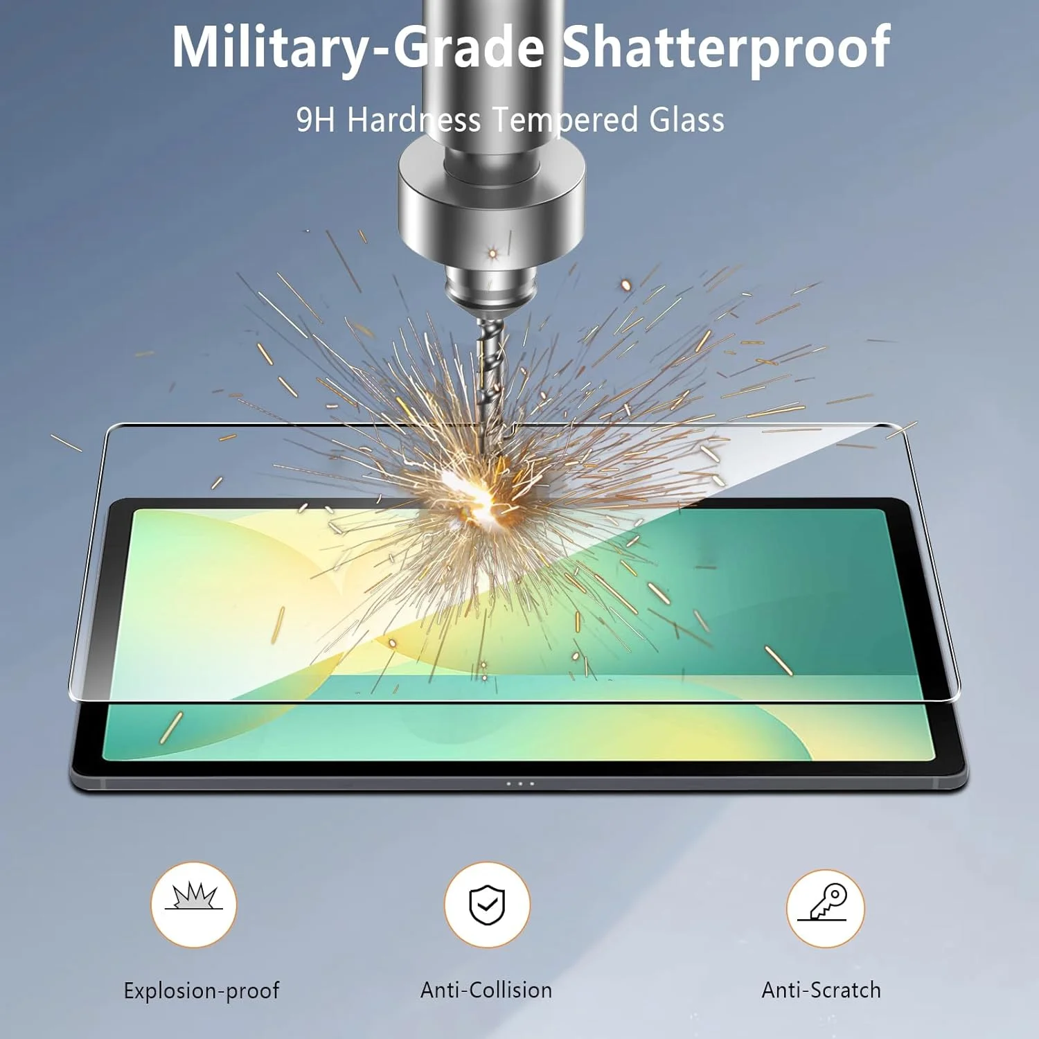 محافظ صفحه نمایش 2+2 عددی AUUYYA برای تبلت سامسونگ گلکسی تب S10 FE 2025/S9 FE/S9/S8/S7 11 اینچی، محافظ صفحه نمایش شیشه ای حرارت دیده با محافظ دوربین شیشه ای، سختی 9H، وضوح HD