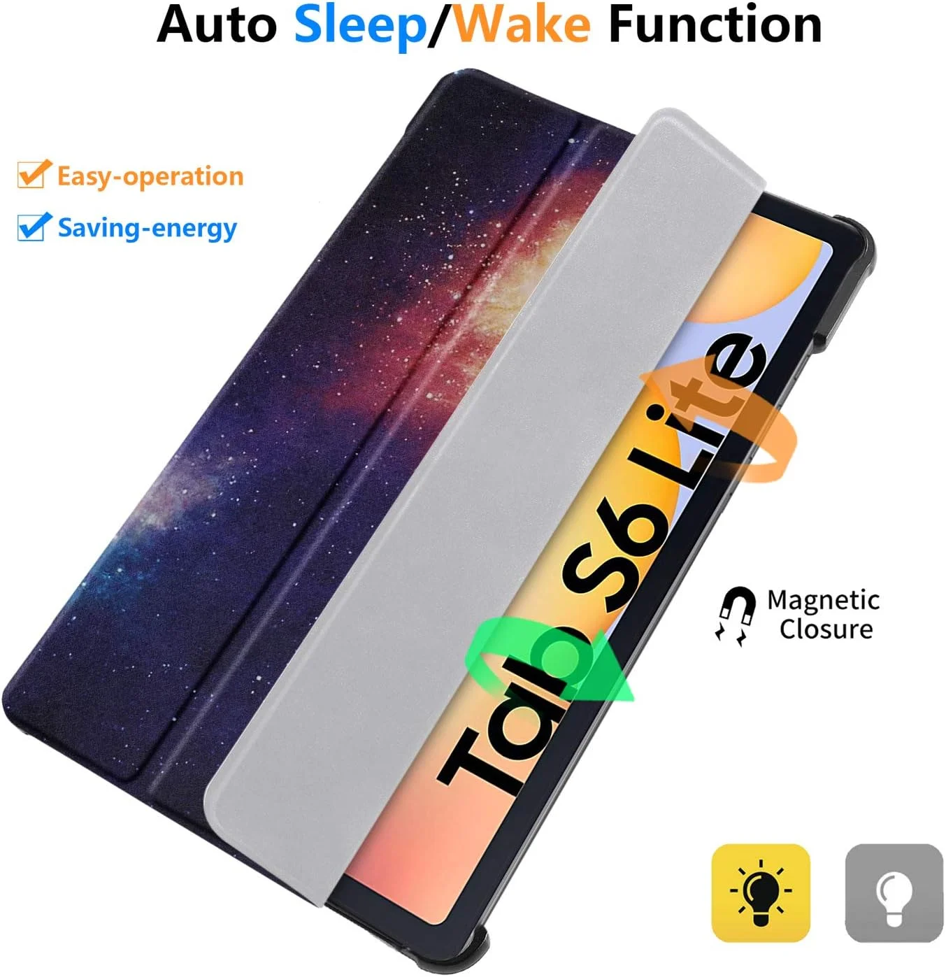 کاور محافظ صفحه نمایش دار Eltd برای تبلت سامسونگ گلکسی تب S6 Lite، کاور محافظ باریک و سبک تاشو پریمیوم به همراه محافظ صفحه نمایش برای سامسونگ گلکسی تب S6 Lite 10.4 اینچ (Ch-23) کاور محافظ صفحه نمایش دار Eltd برای تبلت سامسونگ گلکسی تب S6 Lite، کاور محافظ باریک و سبک تاشو پریمیوم به همراه محافظ صفحه نمایش برای سامسونگ گلکسی تب S6 Lite 10.4 اینچ (Ch-23)