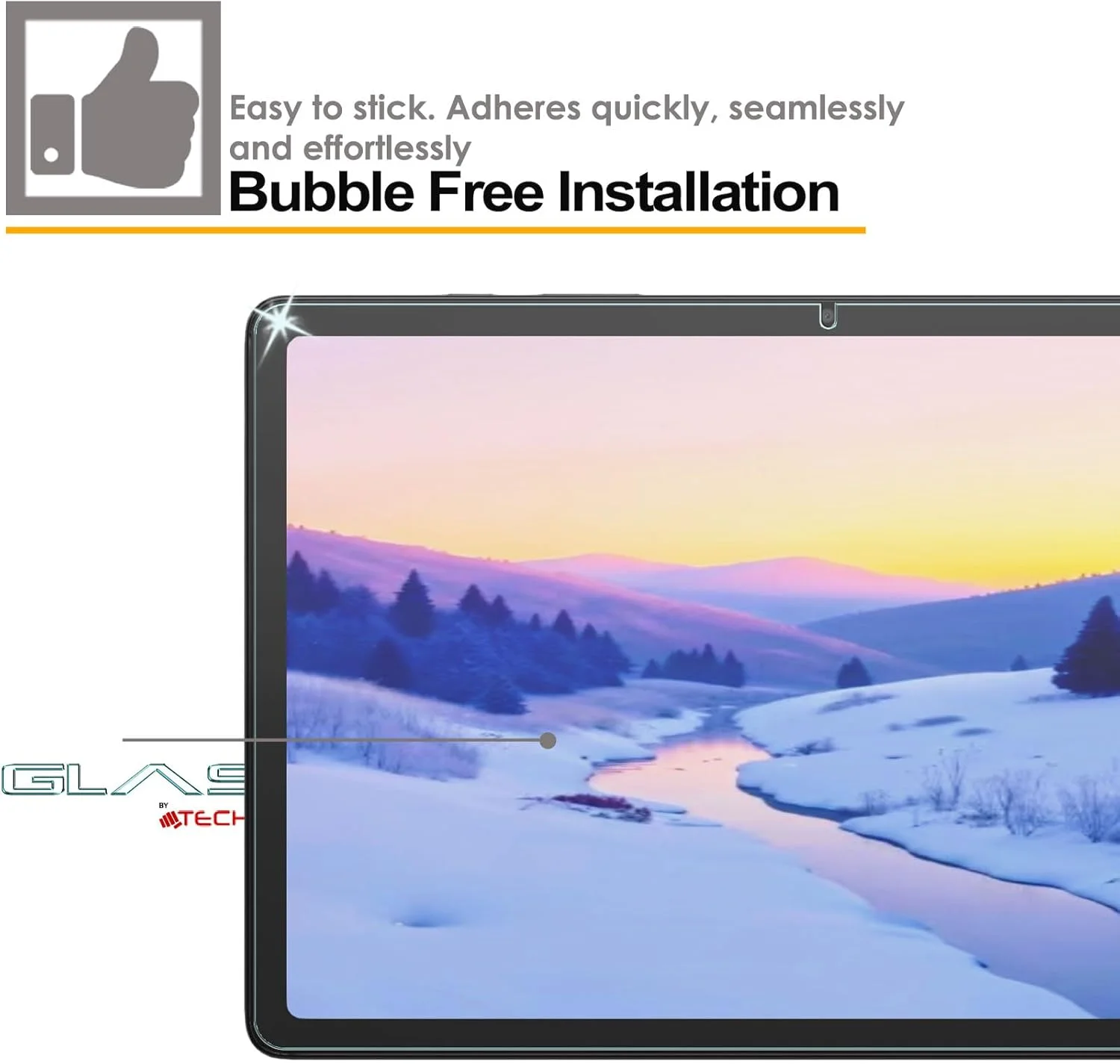 محافظ صفحه نمایش شیشه ای حرارت دیده TECHGEAR برای تبلت سامسونگ گلکسی تب A9 پلاس 11 اینچ مدل SM-X210 / SM-X215، سختی 9H، وضوح HD، ضد خش و بدون حباب، ساخته شده برای سامسونگ گلکسی تب A9