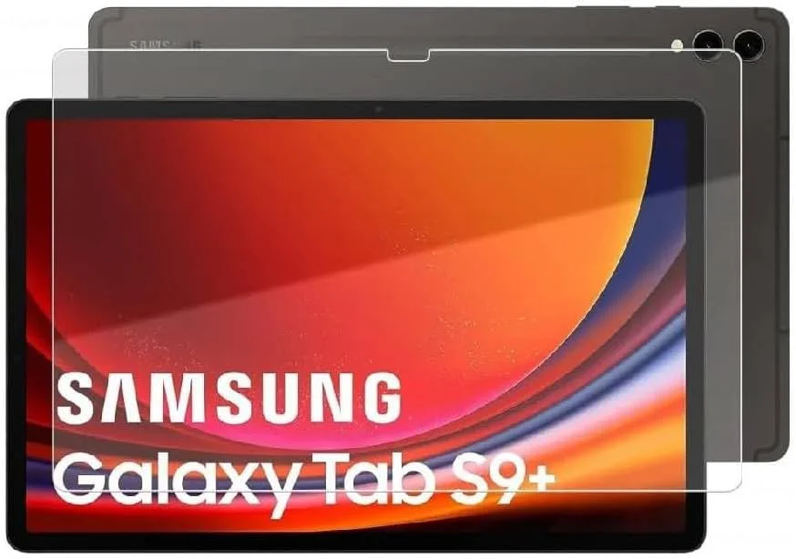 محافظ صفحه نمایش شیشه ای حرارت دیده برای تبلت سامسونگ گلکسی تب S9 پلاس 2023، محافظ ضد خش با سختی 9H، فیلم محافظ شیشه ای حرارت دیده برای سامسونگ گلکسی تب S9 پلاس