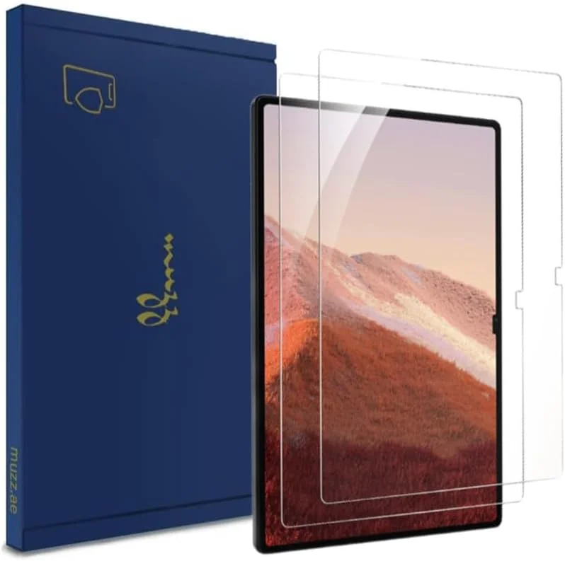 محافظ صفحه نمایش شیشه ای حرارت دیده Muzz برای تبلت سامسونگ گلکسی تب S10 Ultra/S9 Ultra/S8 Ultra، 14.6 اینچ، بسته 2 عددی، بدون حباب، ضد خش، سازگار با قاب