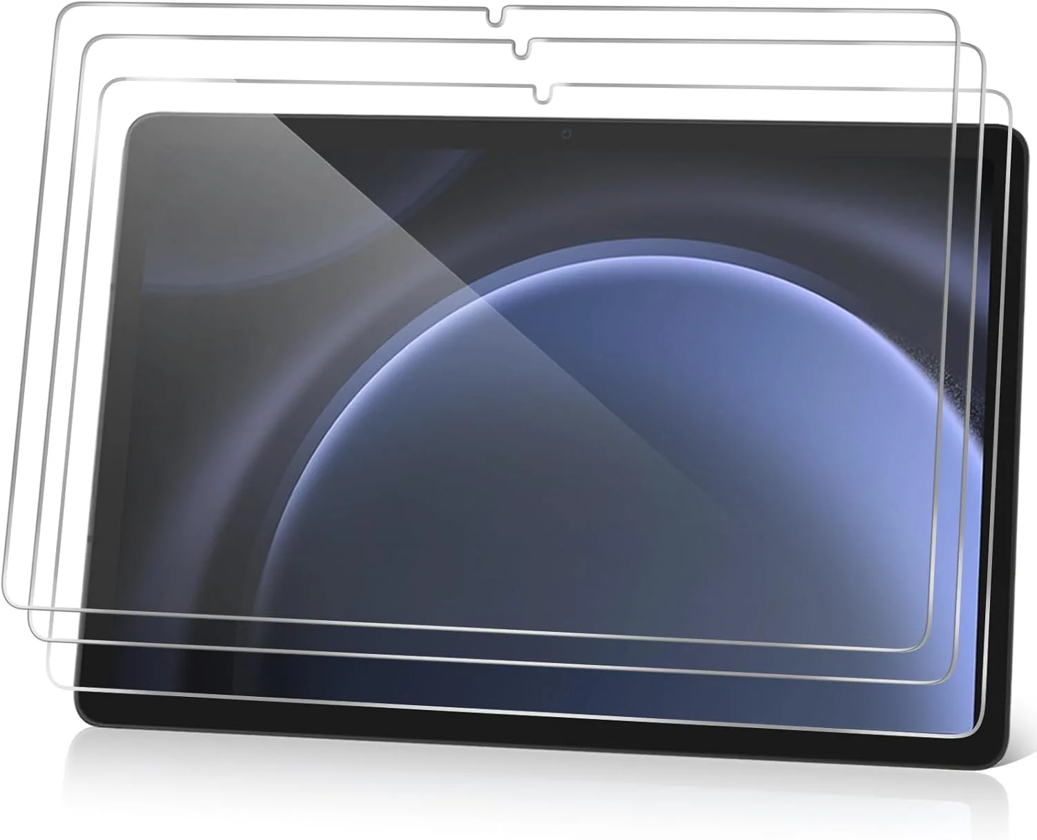 محافظ صفحه نمایش 3 عددی GOZOPO برای تبلت سامسونگ گلکسی تب S9 FE با صفحه نمایش 10.9 اینچی، سختی 9H، ضد خش، فیلم شیشه ای حرارت دیده شفاف HD