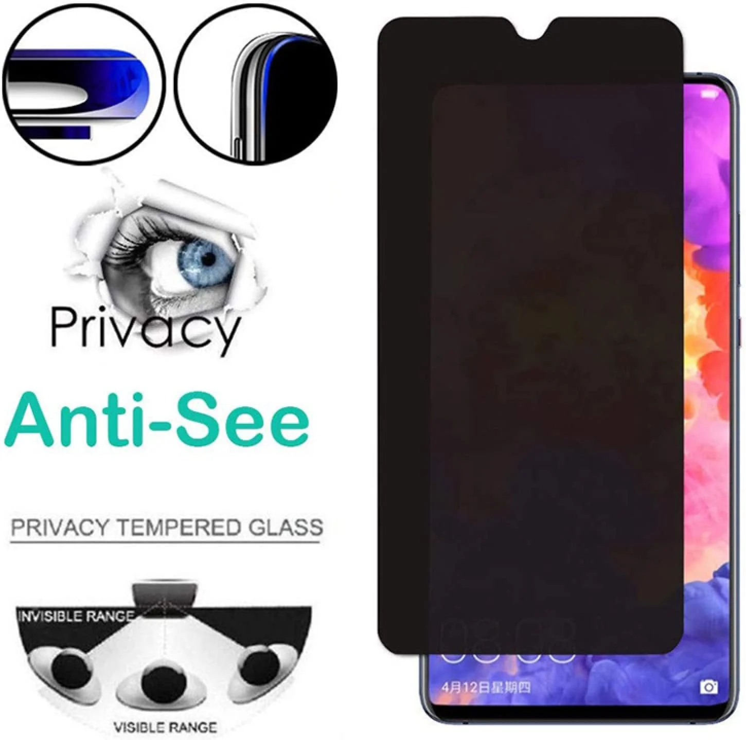 بسته 3 عددی محافظ صفحه نمایش حریم خصوصی شیشه ای حرارت دیده ضد دید دزدکی برای گوشی های سامسونگ S10 5G S10 Plus S8 S9 Plus Note 10 Pro 8 9