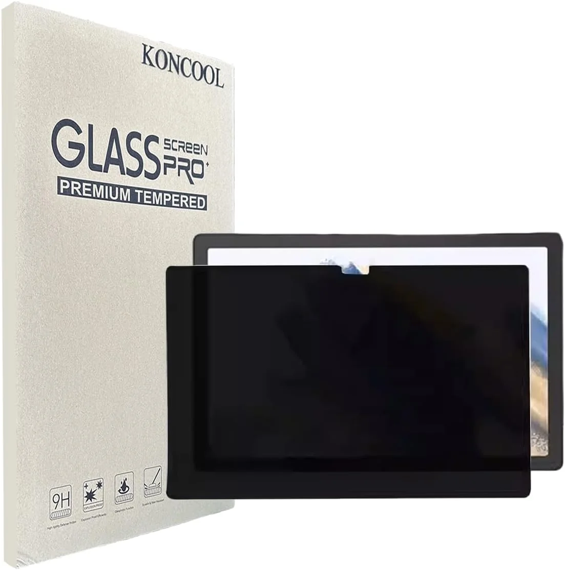 محافظ صفحه نمایش حریم خصوصی KONCOOL [تک عددی] برای تبلت سامسونگ گلکسی تب A9 8.7 اینچی 2023 HD ضد خش ضد اثر انگشت شیشه حرارت دیده با سختی 9H نسل سیزدهم