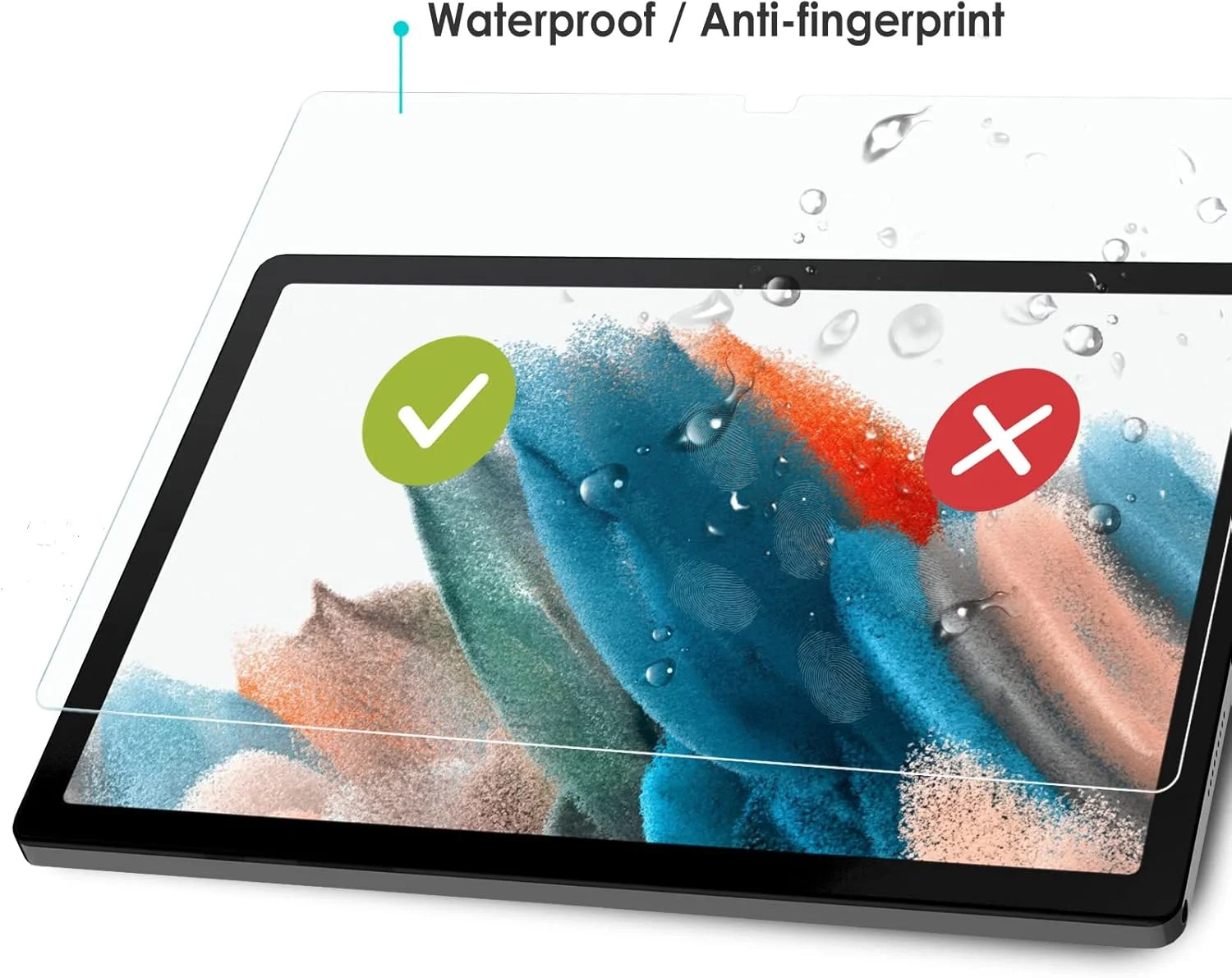 بسته 2 عددی محافظ صفحه نمایش WD&CD سازگار با Samsung Galaxy Tab A8 10.5 (2021)، محافظ صفحه شیشه ای حرارت دیده 2.5D، سختی 9H، ضد خش، بدون حباب