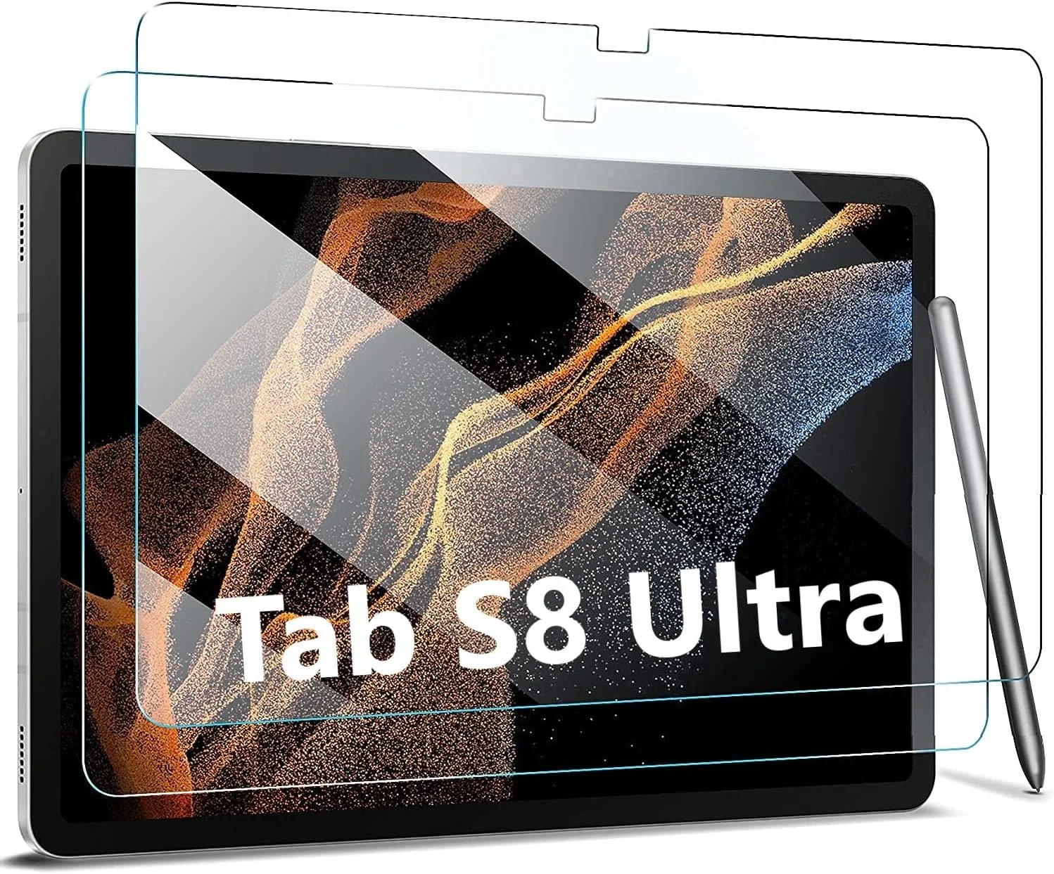 محافظ صفحه نمایش [بسته 2 عددی] Muzz برای تبلت سامسونگ گلکسی تب S8 Ultra 14.6 اینچ 2022 (SM-X900/SM-X906)، نصب آسان/ضد خش/وضوح بالا/فیلم شیشه ای سخت شده با سختی 9H
