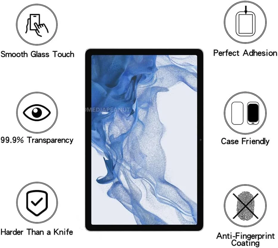 محافظ صفحه نمایش تبلت XYGCACO سازگار با Samsung S9 FE 11 اینچ، فیلم سخت شده با وضوح بالا، سختی 9H، ضد خش، حساس به لمس، محافظت در برابر افتادن [1 عدد]