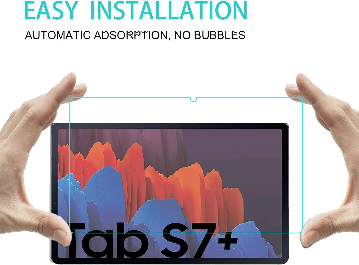 محافظ صفحه نمایش RLTech برای Samsung Galaxy Tab S7+، شیشه حرارت دیده 9H [ضد اثر انگشت] محافظ صفحه نمایش برای Samsung Galaxy Tab S7+ 12.4 اینچ T970/975/976 2020، 2 عدد