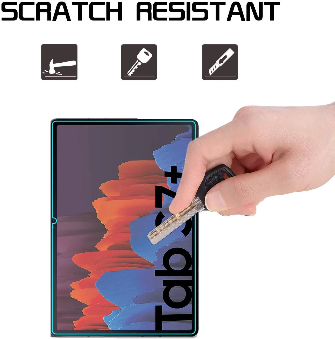 محافظ صفحه نمایش RLTech برای Samsung Galaxy Tab S7+، شیشه حرارت دیده 9H [ضد اثر انگشت] محافظ صفحه نمایش برای Samsung Galaxy Tab S7+ 12.4 اینچ T970/975/976 2020، 2 عدد