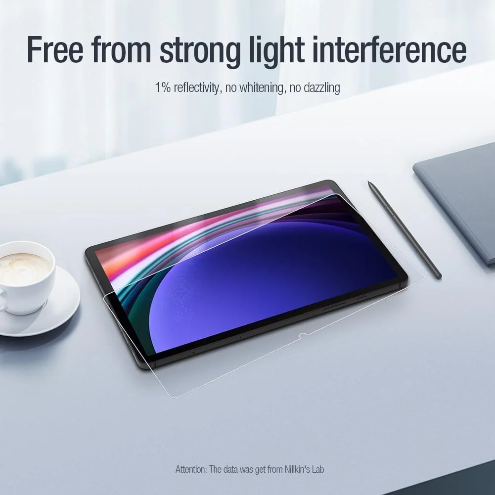 محافظ صفحه نمایش فیلم AR سری Pure نیلکین طراحی شده برای Samsung Galaxy Tab S9/S9 FE - شفاف