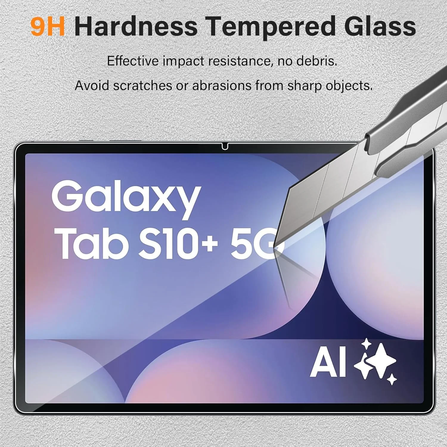 محافظ صفحه نمایش هافان سازگار با تبلت سامسونگ گلکسی تب S10 پلاس/S9 پلاس/S9 FE پلاس، شیشه حرارت دیده، بسته 2 عددی، فیلم شیشه ای حرارت دیده با سختی 9H، محافظ صفحه نمایش ضد خش، صفحه نمایش شفاف HD