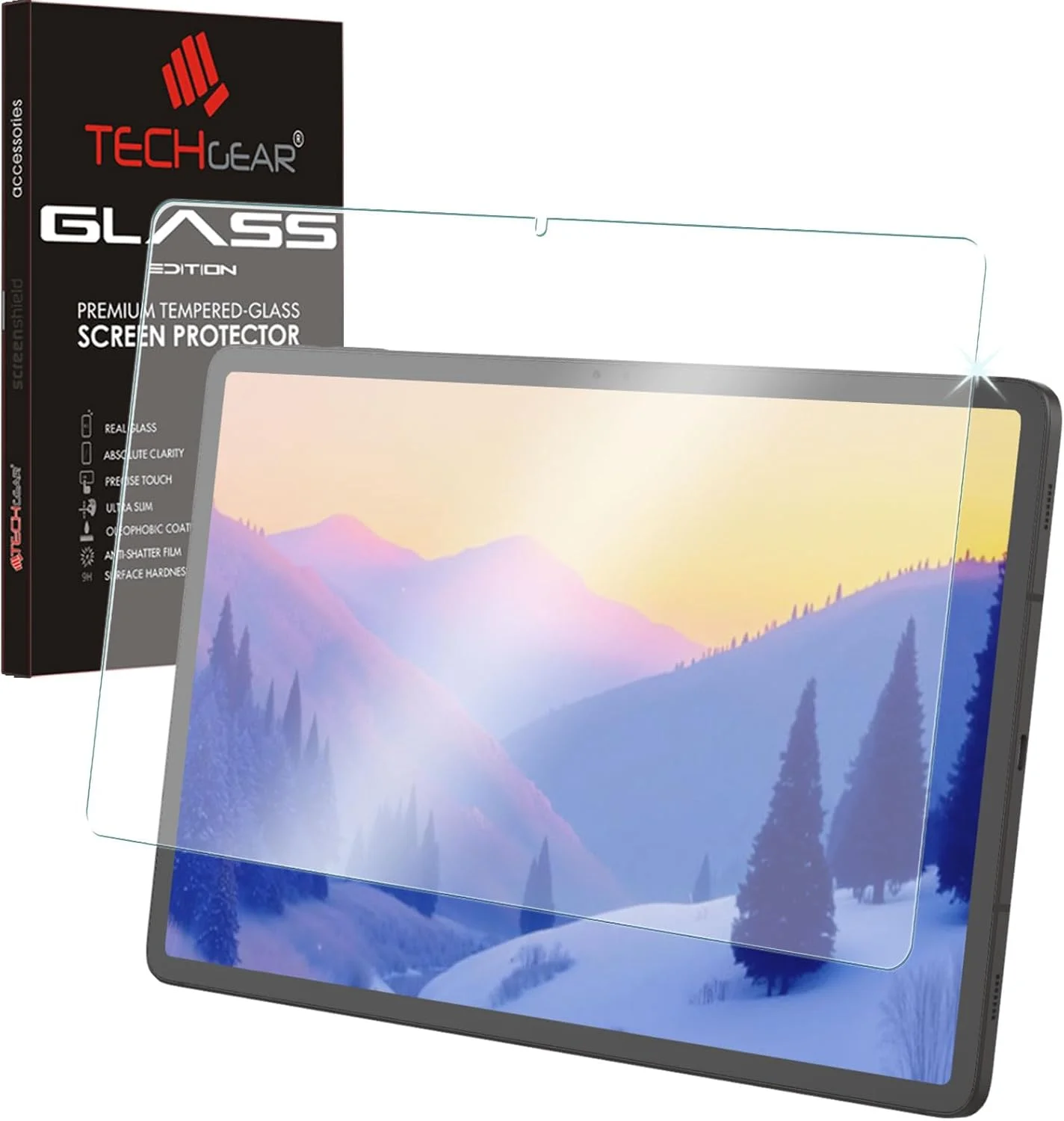 محافظ صفحه نمایش شیشه ای مات TECHGEAR برای گلکسی تب S9 11 اینچ، پوشش شیشه ای مات ضد تابش نور، محافظ صفحه نمایش شیشه ای حرارت دیده اصلی سازگار با Samsung Galaxy Tab S9 2023 SM-X710 / SM-X716