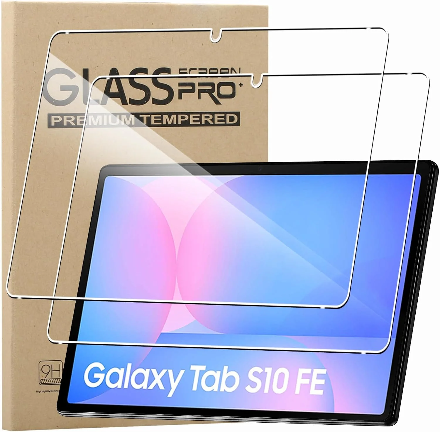 محافظ صفحه نمایش KZIOACSH برای تبلت سامسونگ گلکسی تب S10 FE 10.9 اینچ، بسته 2 عددی فیلم شیشه ای حرارت دیده فوق العاده شفاف ضد خش با سختی 9H، حساس به لمس، محافظ صفحه نمایش ضد اثر انگشت